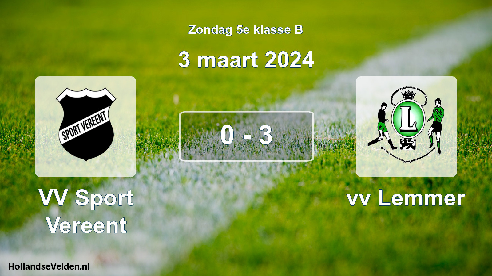Total number of matches played: VV Sport Vereent - vv Lemmer 0 - 3 (3 March 2024)