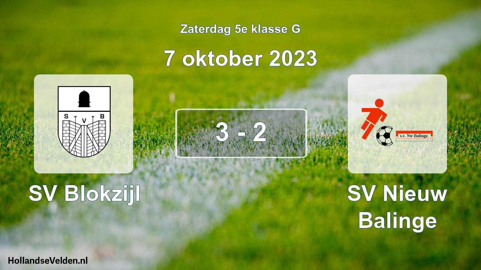 Total number of matches played: SV Blokzijl - SV Nieuw Balinge 3 - 2 (7 October 2023)