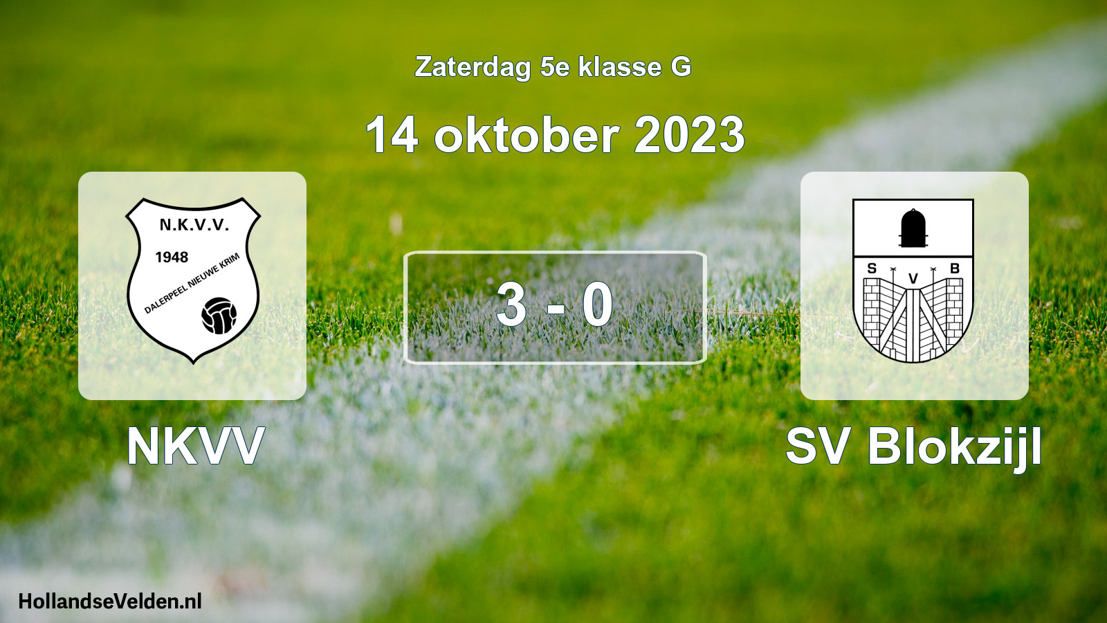 Total number of matches played: NKVV - SV Blokzijl 3 - 0 (14 October 2023)