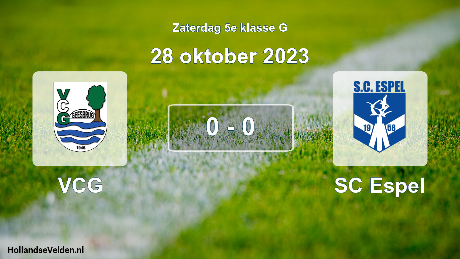 Total number of matches played: VCG - SC Espel 0 - 0 (28 October 2023)