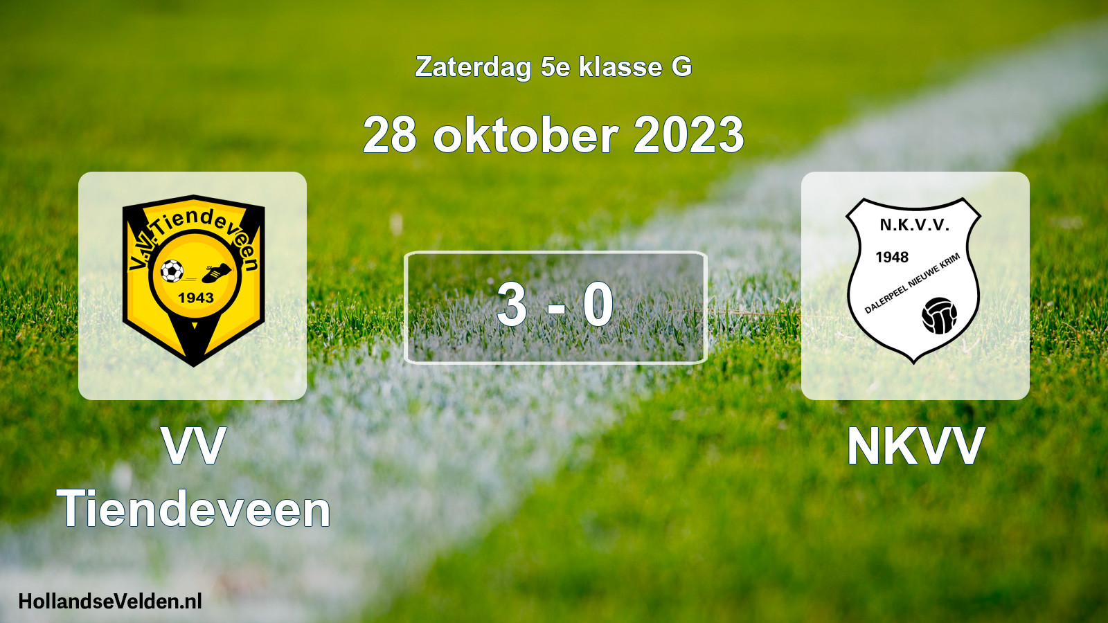 Total number of matches played: VV Tiendeveen - NKVV 3 - 0 (28 October 2023)