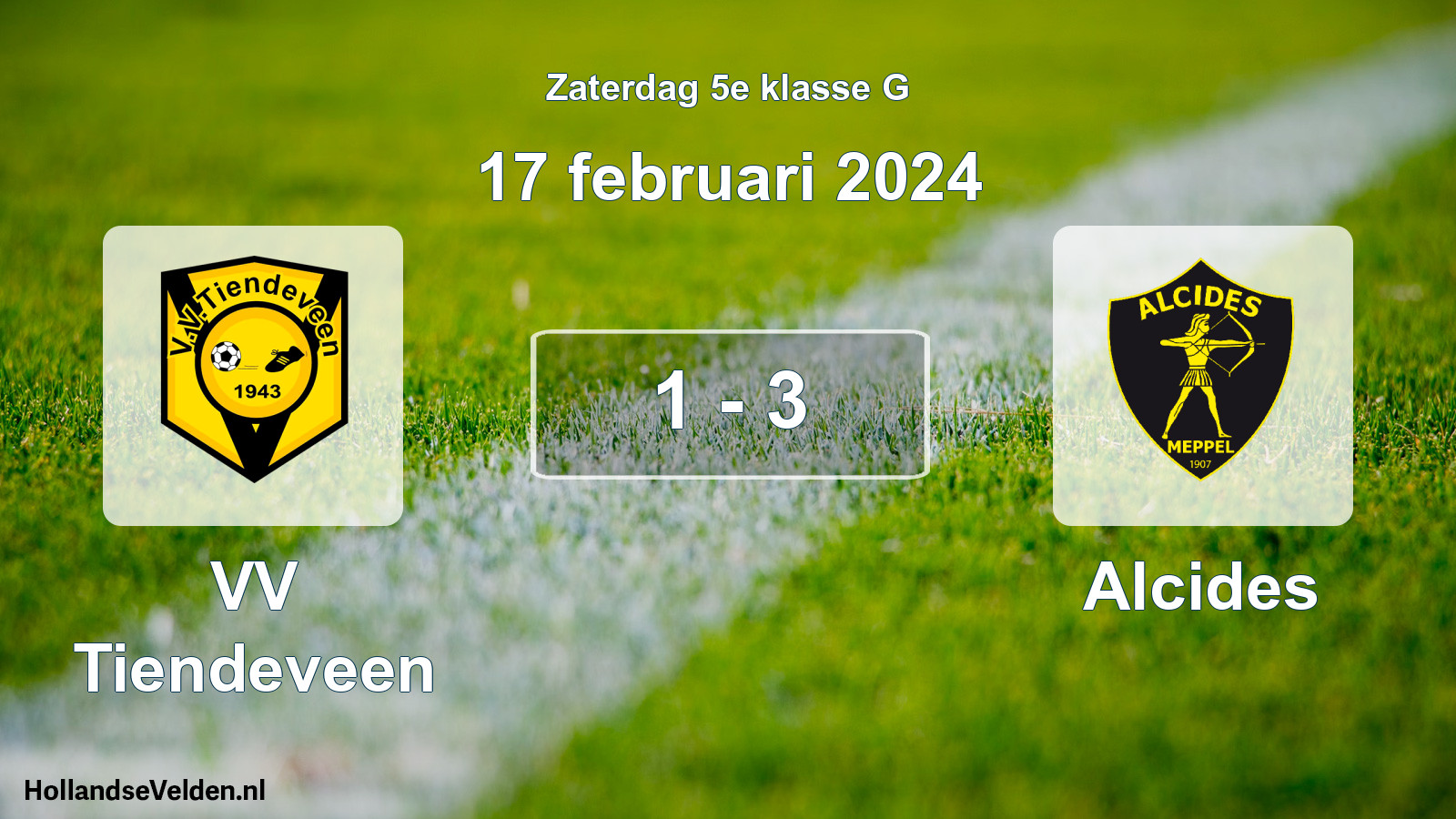 Total number of matches played: VV Tiendeveen - Alcides 1 - 3 (17 February 2024)