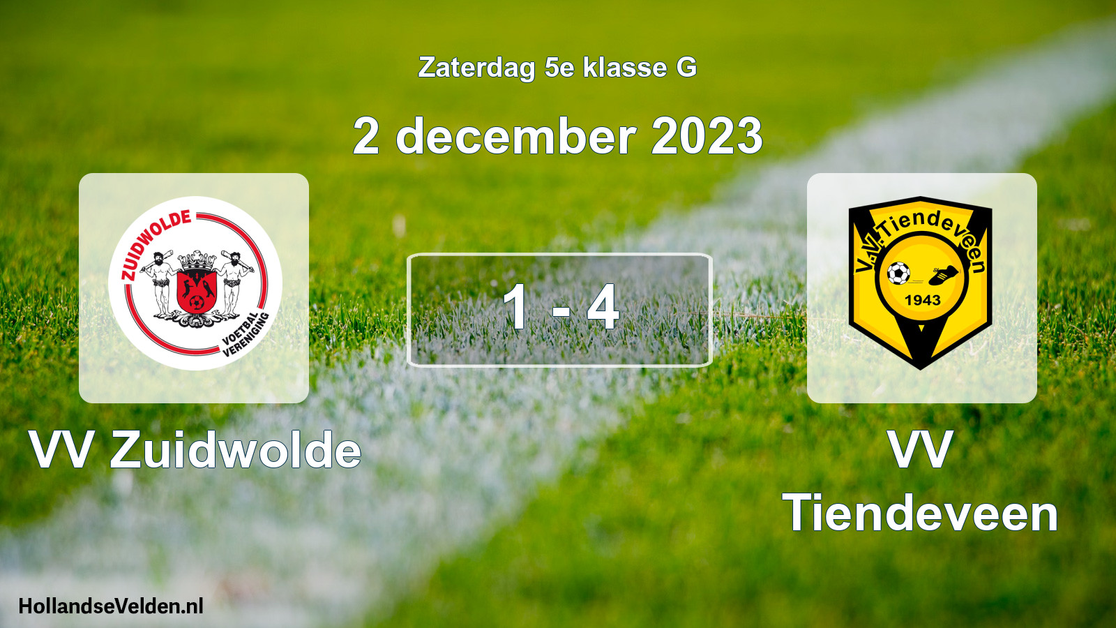 Total number of matches played: VV Zuidwolde - VV Tiendeveen 1 - 4 (2 December 2023)