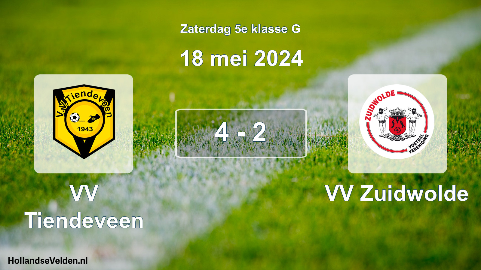 Total number of matches played: VV Tiendeveen - VV Zuidwolde 4 - 2 (18 May 2024)