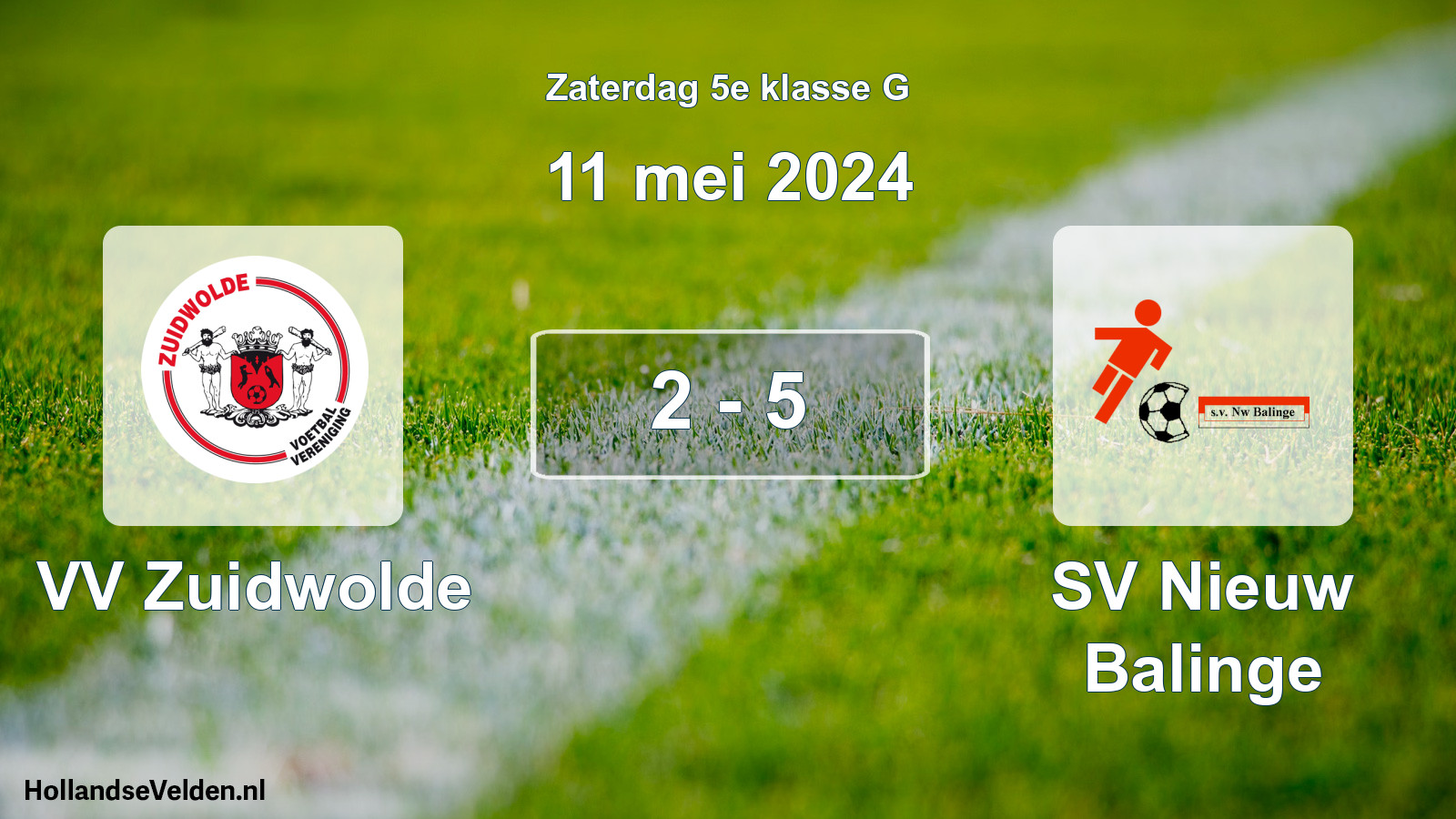 Total number of matches played: VV Zuidwolde - SV Nieuw Balinge 2 - 5 (11 May 2024)