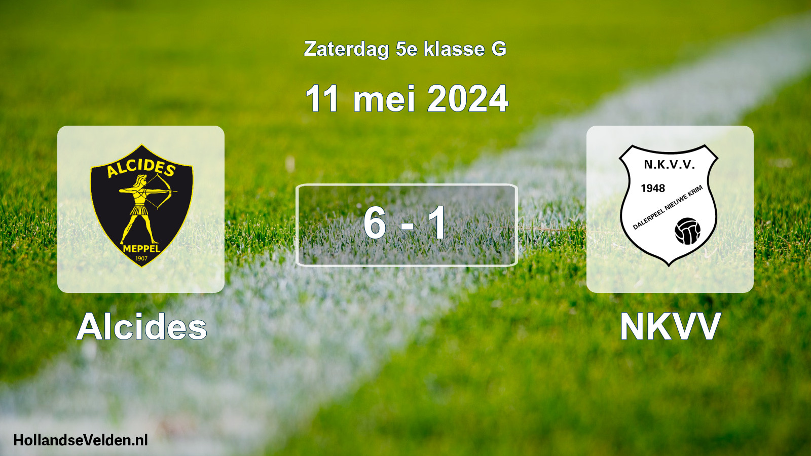 Total number of matches played: Alcides - NKVV 6 - 1 (11 May 2024)