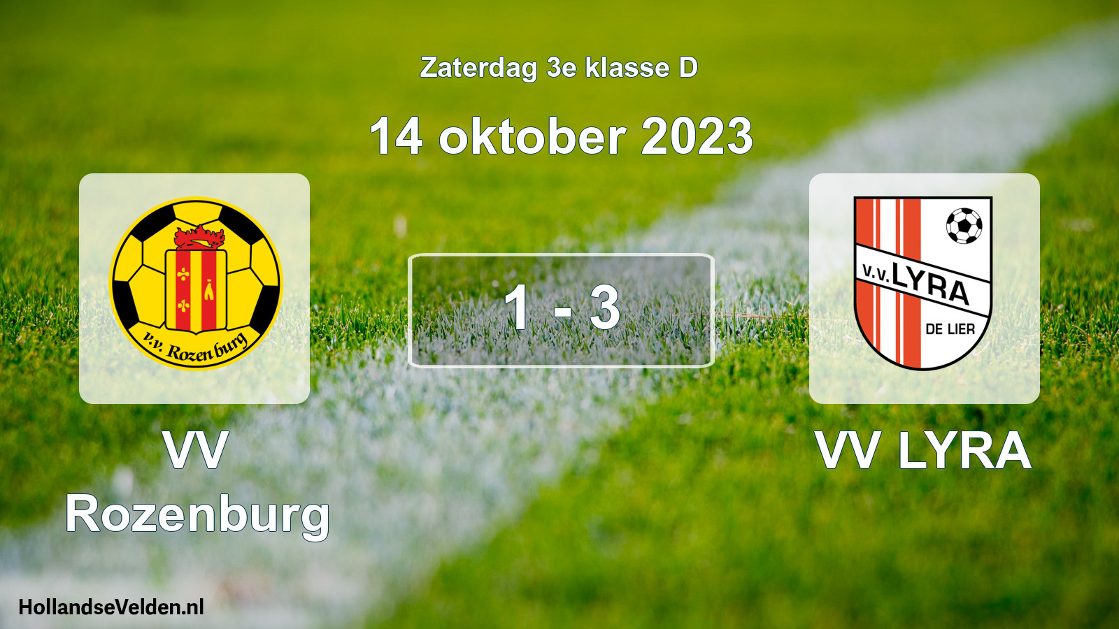 Total number of matches played: VV Rozenburg - VV LYRA 1 - 3 (14 October 2023)