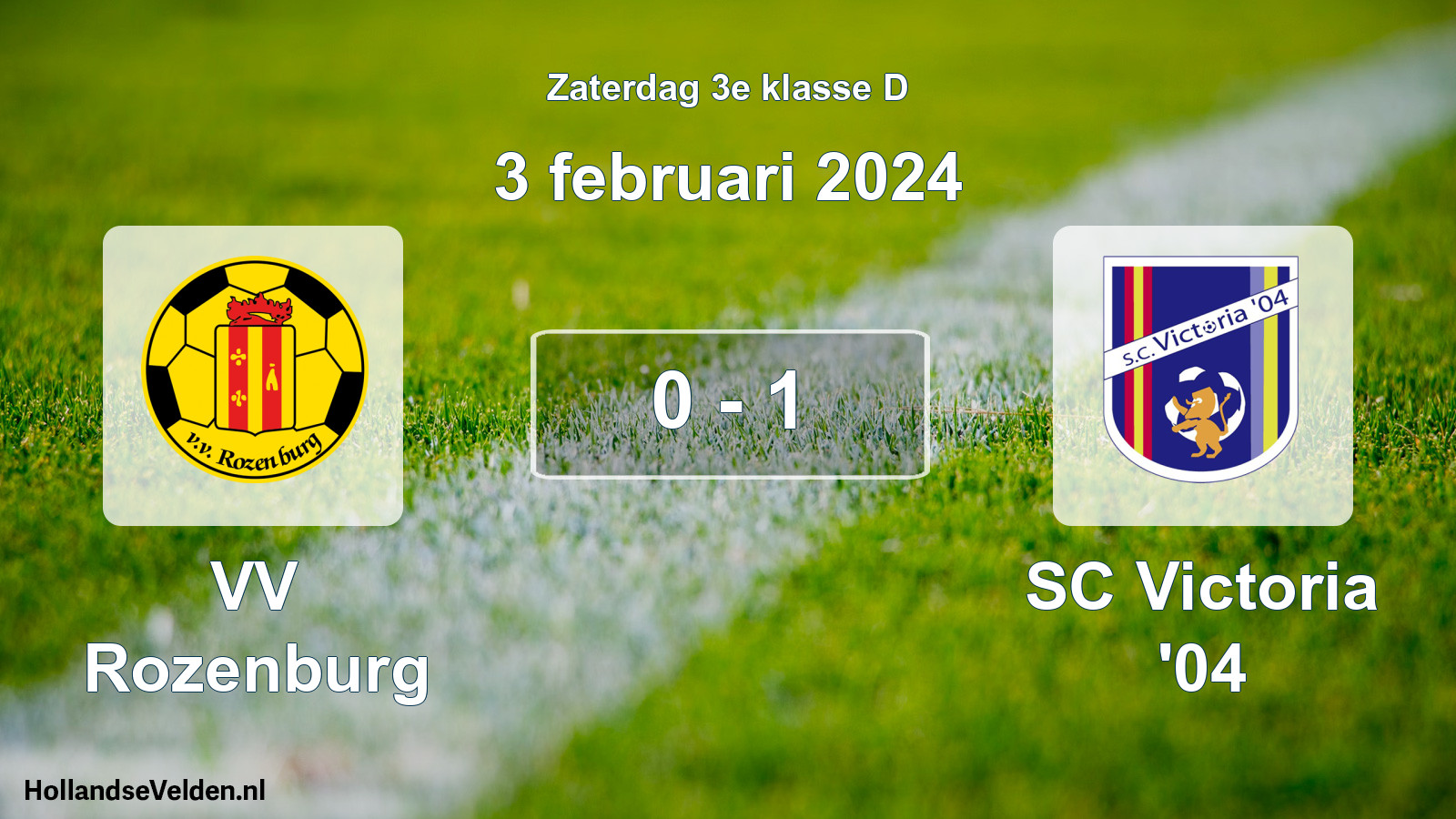 Total number of matches played: VV Rozenburg - SC Victoria '04 0 - 1 (3 February 2024)