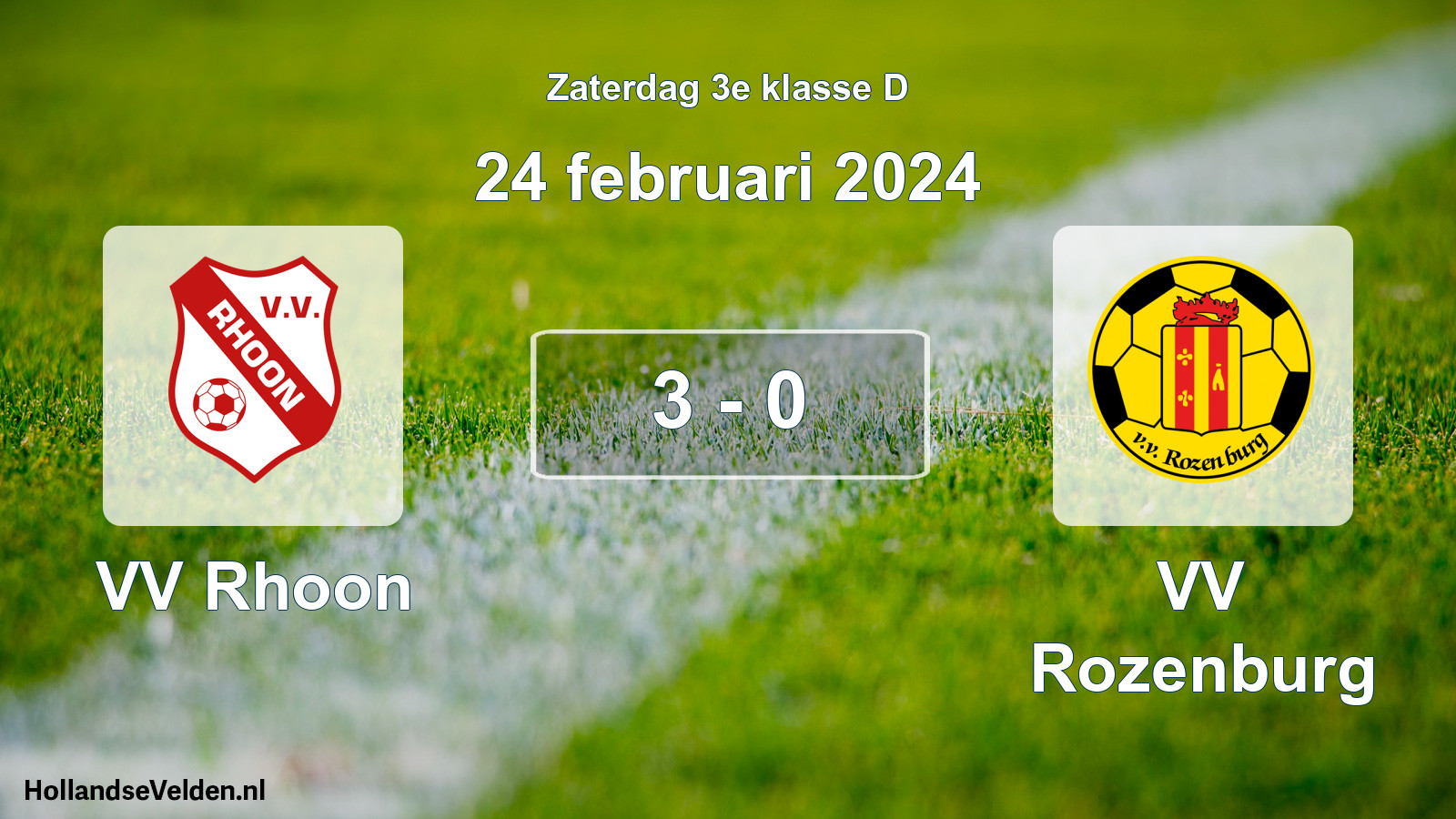 Total number of matches played: VV Rhoon - VV Rozenburg 3 - 0 (24 February 2024)
