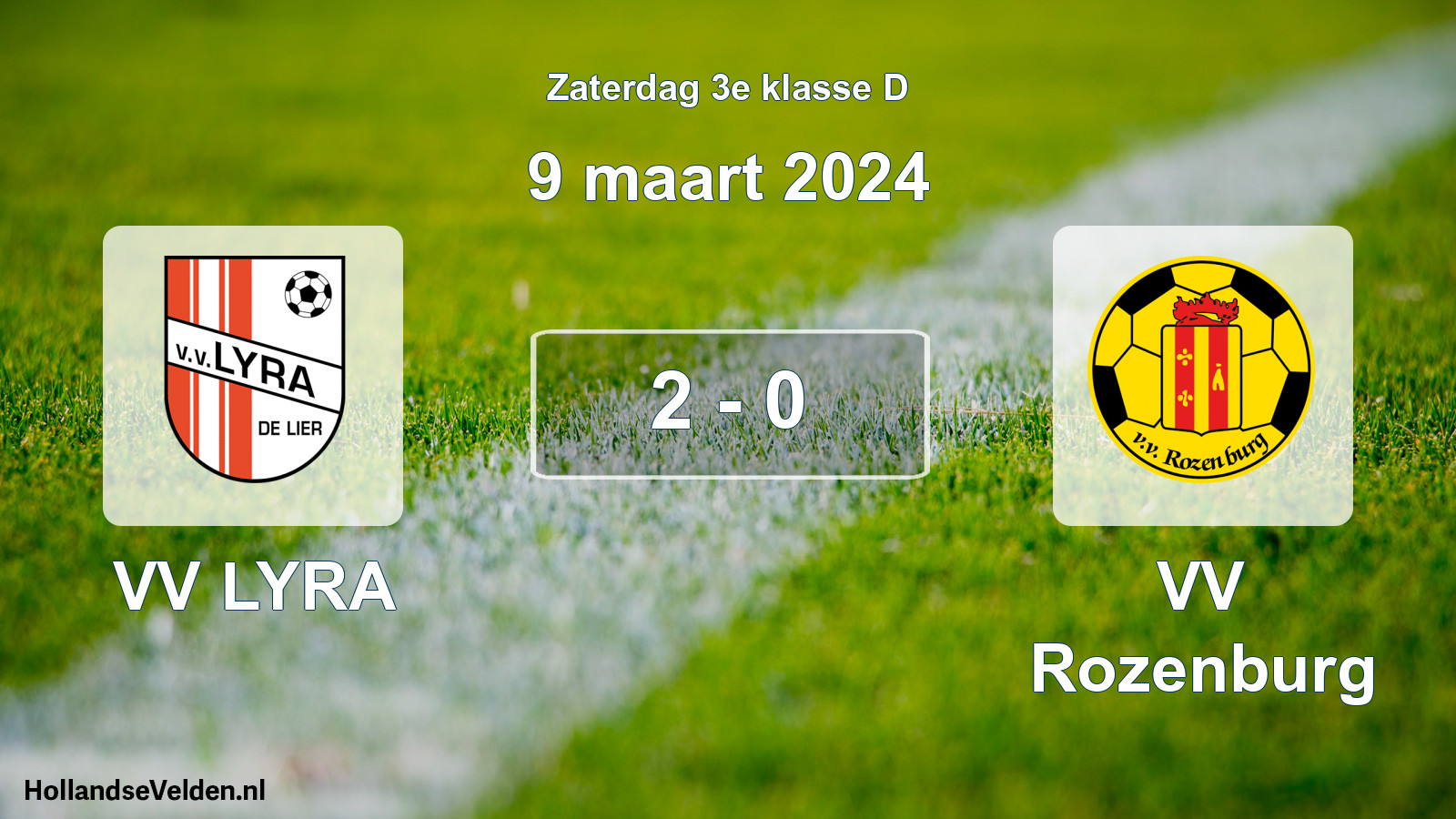 Total number of matches played: VV LYRA - VV Rozenburg 2 - 0 (9 March 2024)