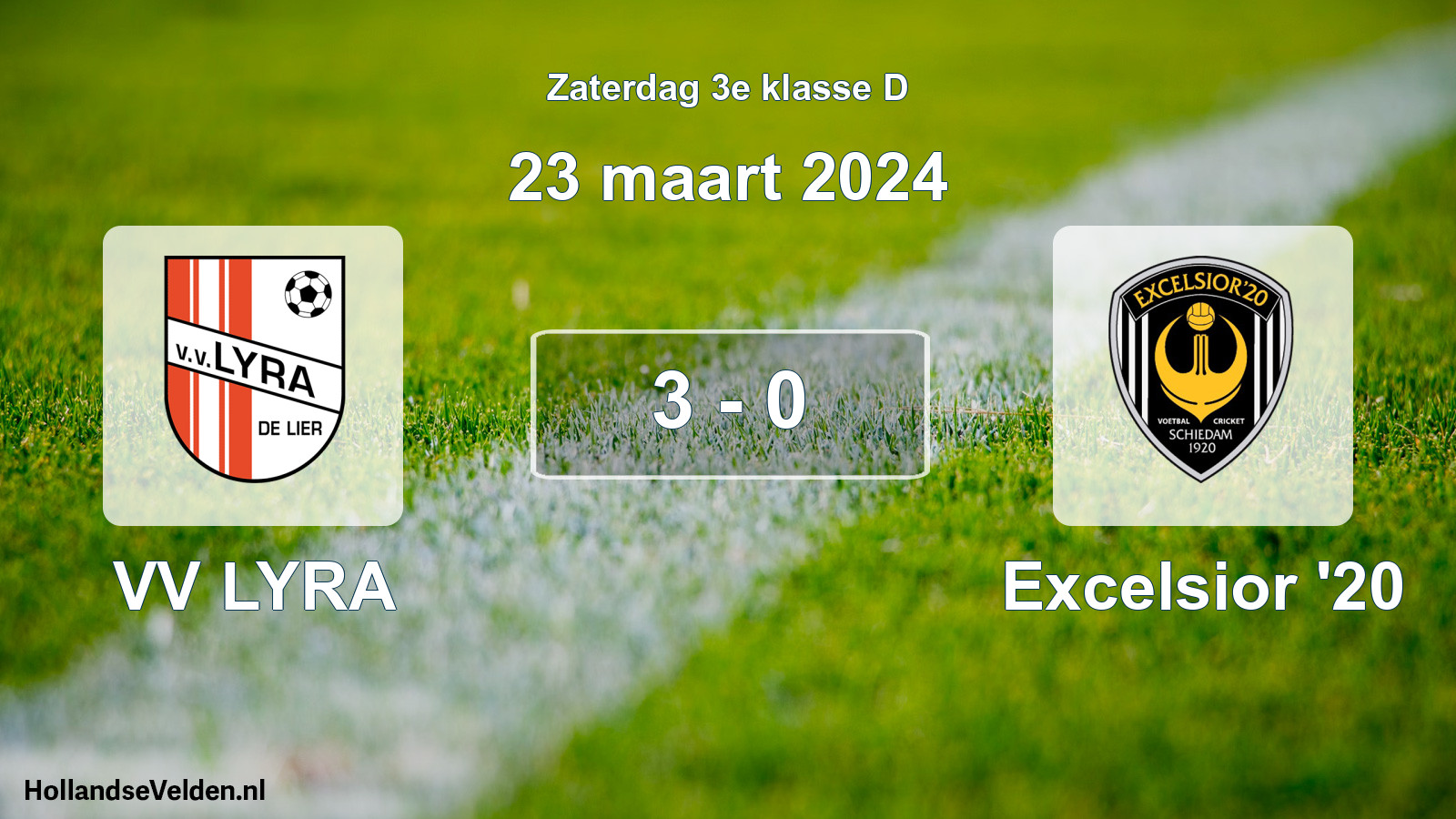 Total number of matches played: VV LYRA - Excelsior '20 3 - 0 (23 March 2024)