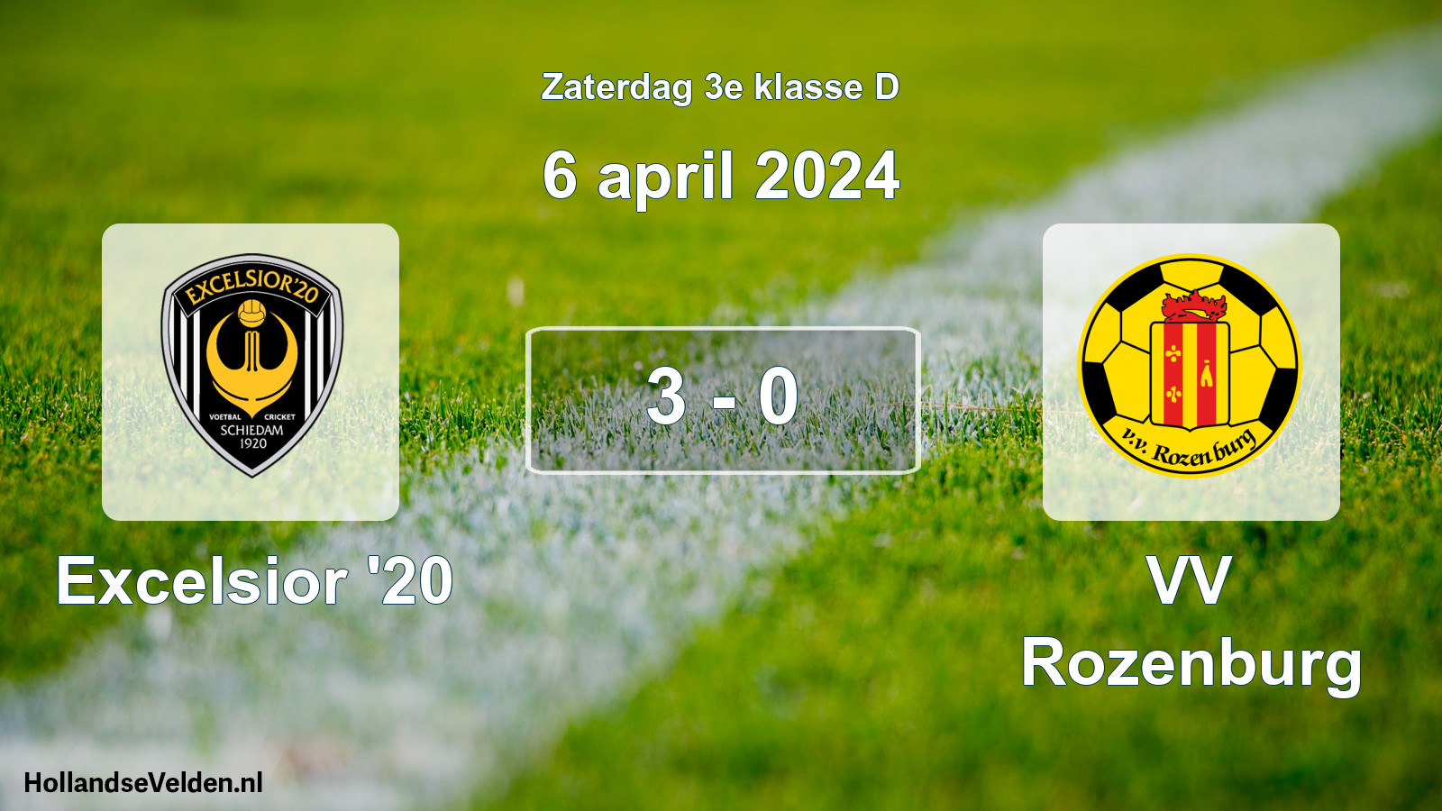 Total number of matches played: Excelsior '20 - VV Rozenburg 3 - 0 (6 April 2024)