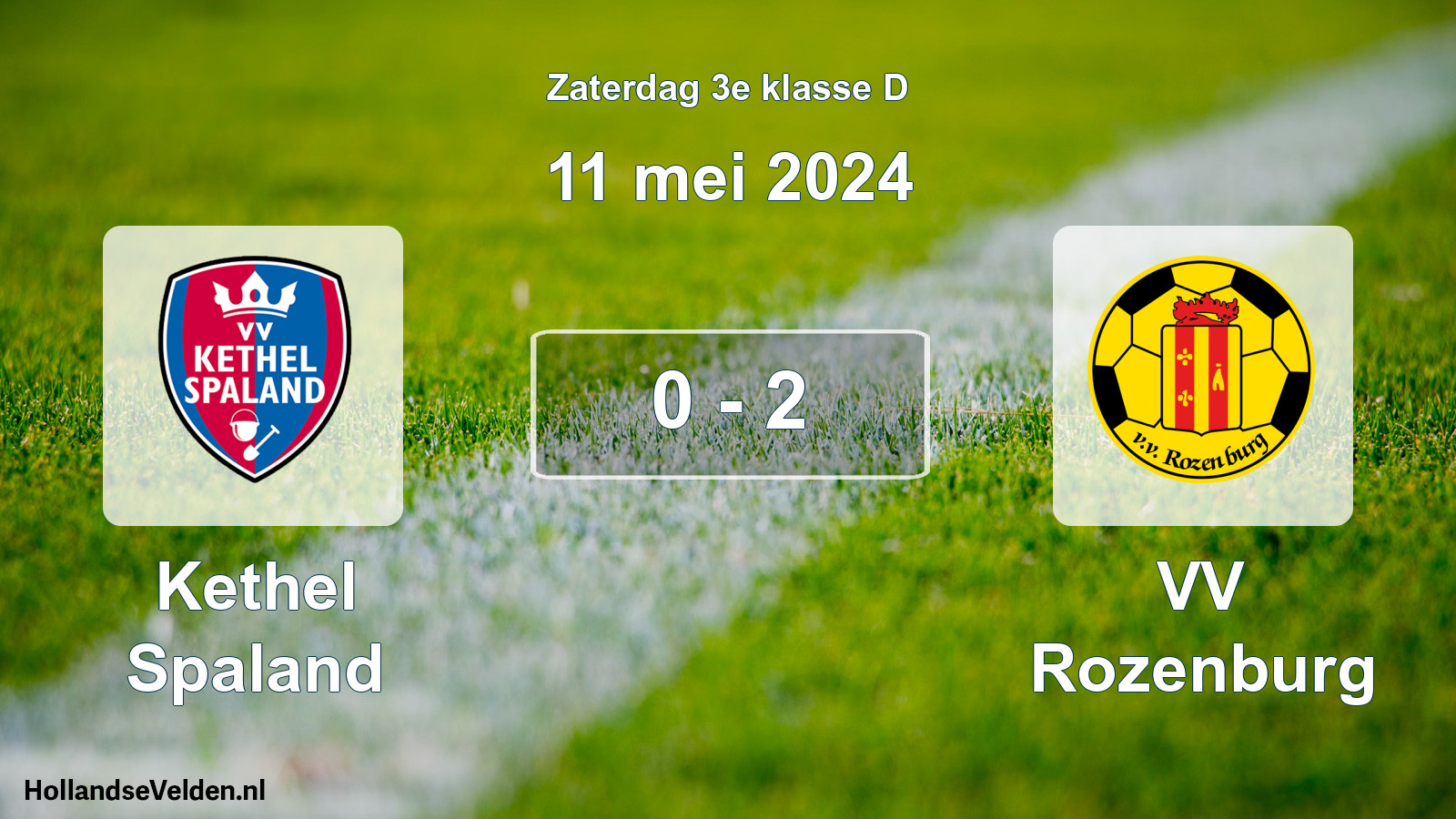 Total number of matches played: Kethel Spaland - VV Rozenburg 0 - 2 (11 May 2024)