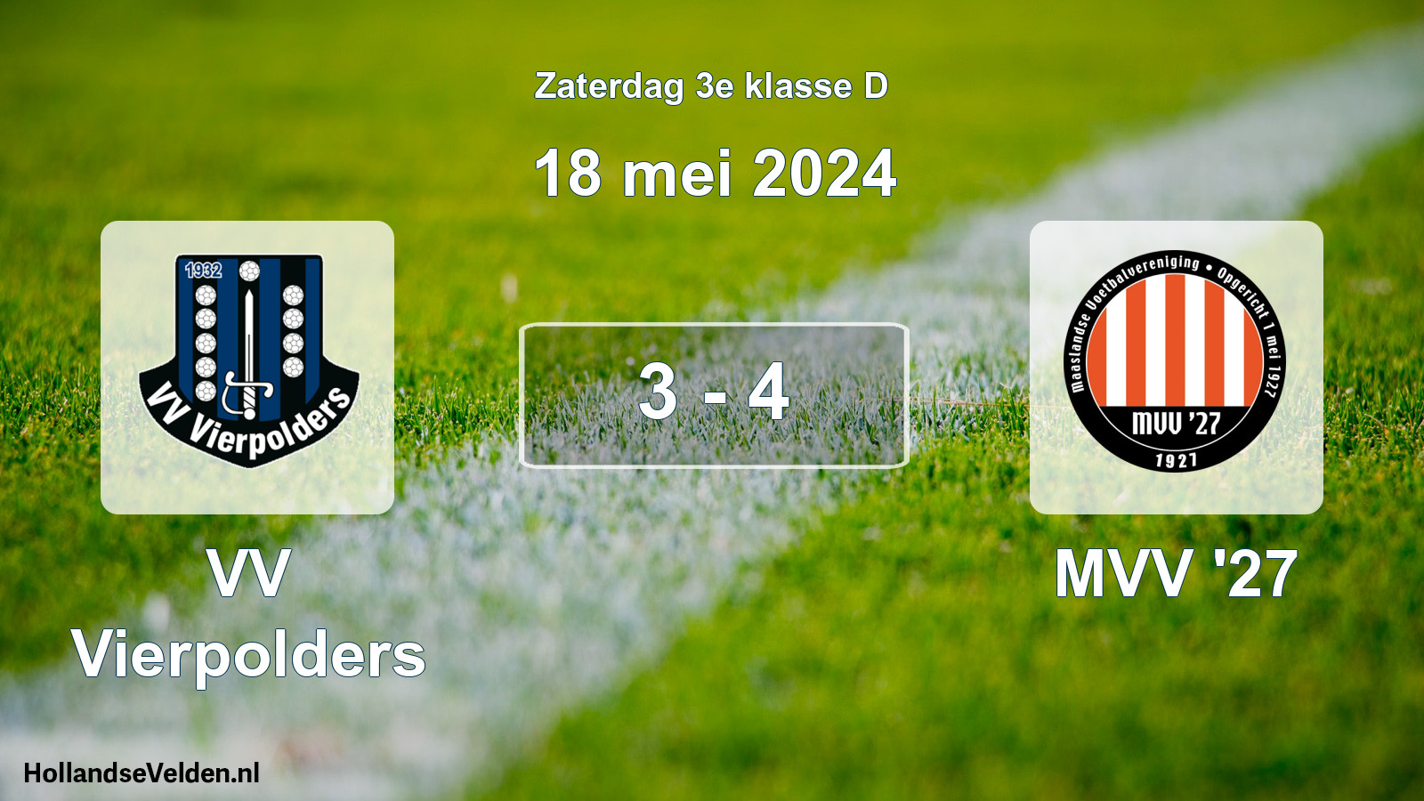 Total number of matches played: VV Vierpolders - MVV '27 3 - 4 (18 May 2024)