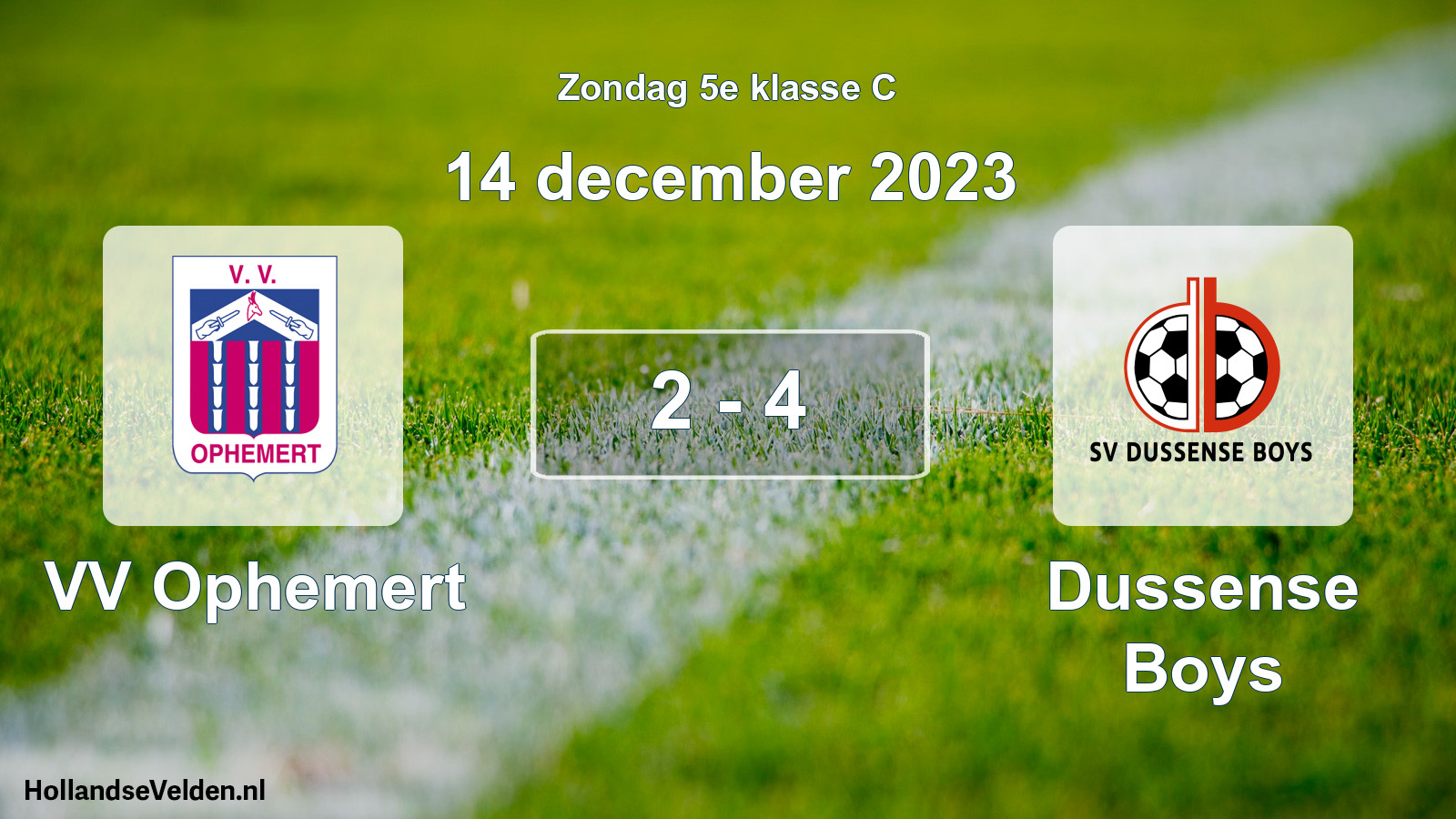 Total number of matches played: VV Ophemert - Dussense Boys 2 - 4 (14 December 2023)