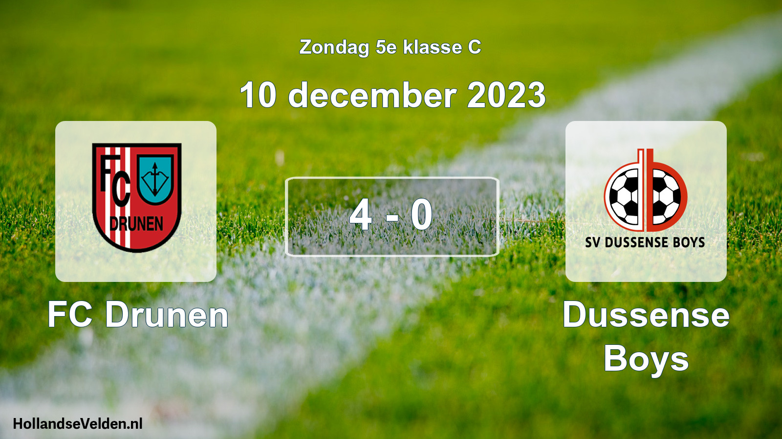 Total number of matches played: FC Drunen - Dussense Boys 4 - 0 (10 December 2023)