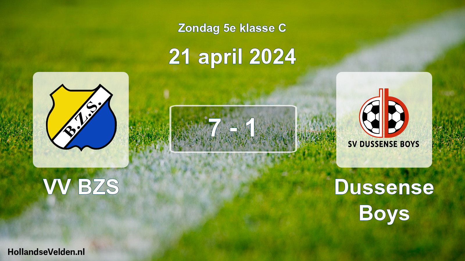 Total number of matches played: VV BZS - Dussense Boys 7 - 1 (21 April 2024)