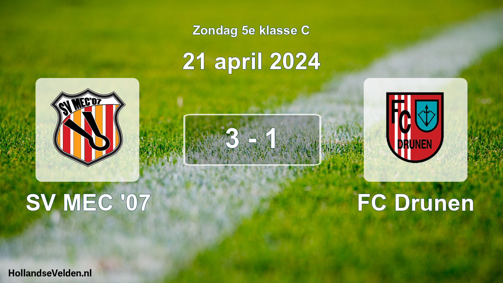 Total number of matches played: SV MEC '07 - FC Drunen 3 - 1 (21 April 2024)