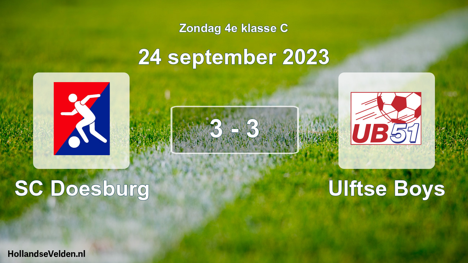 Total number of matches played: SC Doesburg - Ulftse Boys 3 - 3 (24 September 2023)