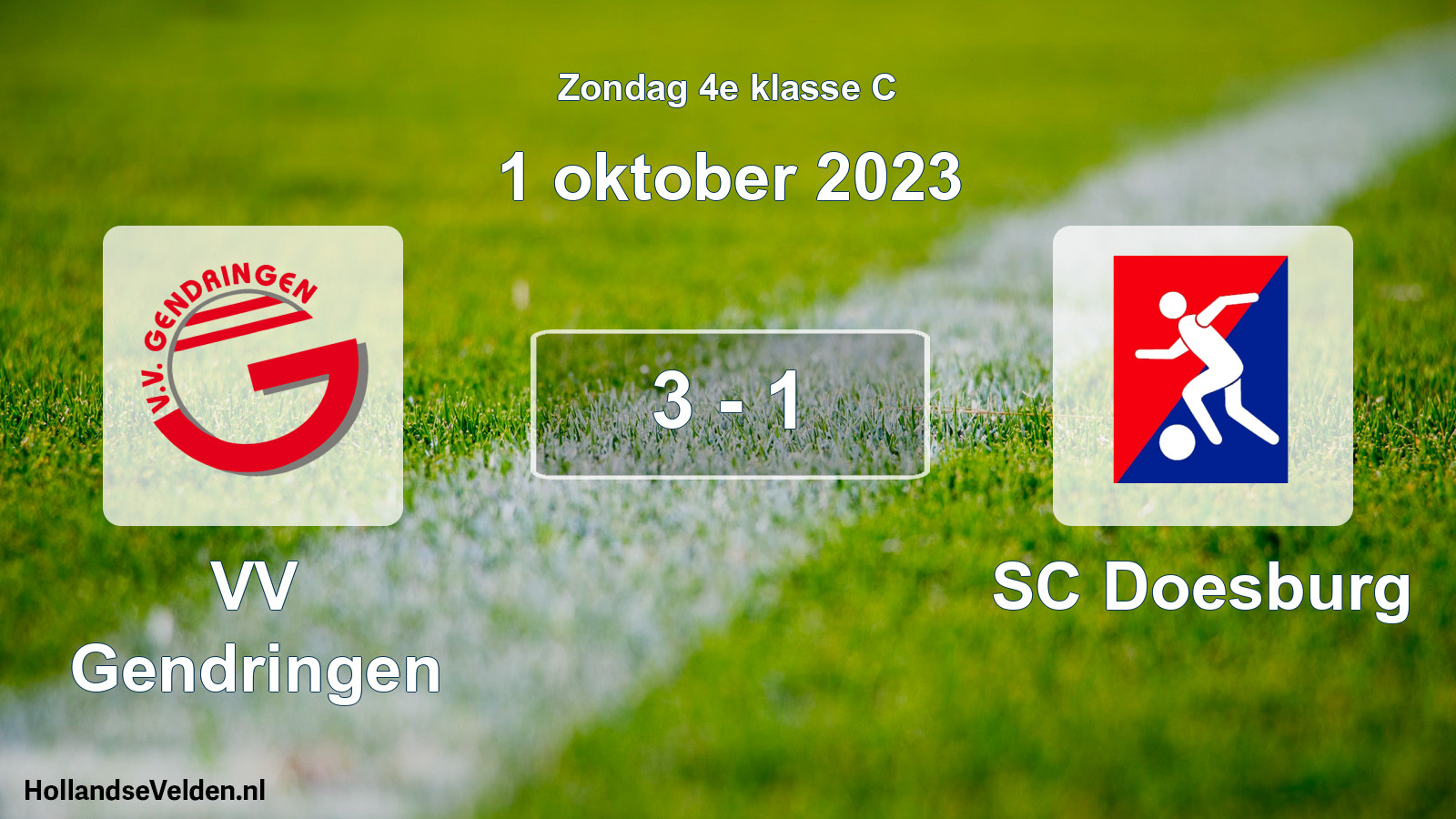 Total number of matches played: VV Gendringen - SC Doesburg 3 - 1 (1 October 2023)