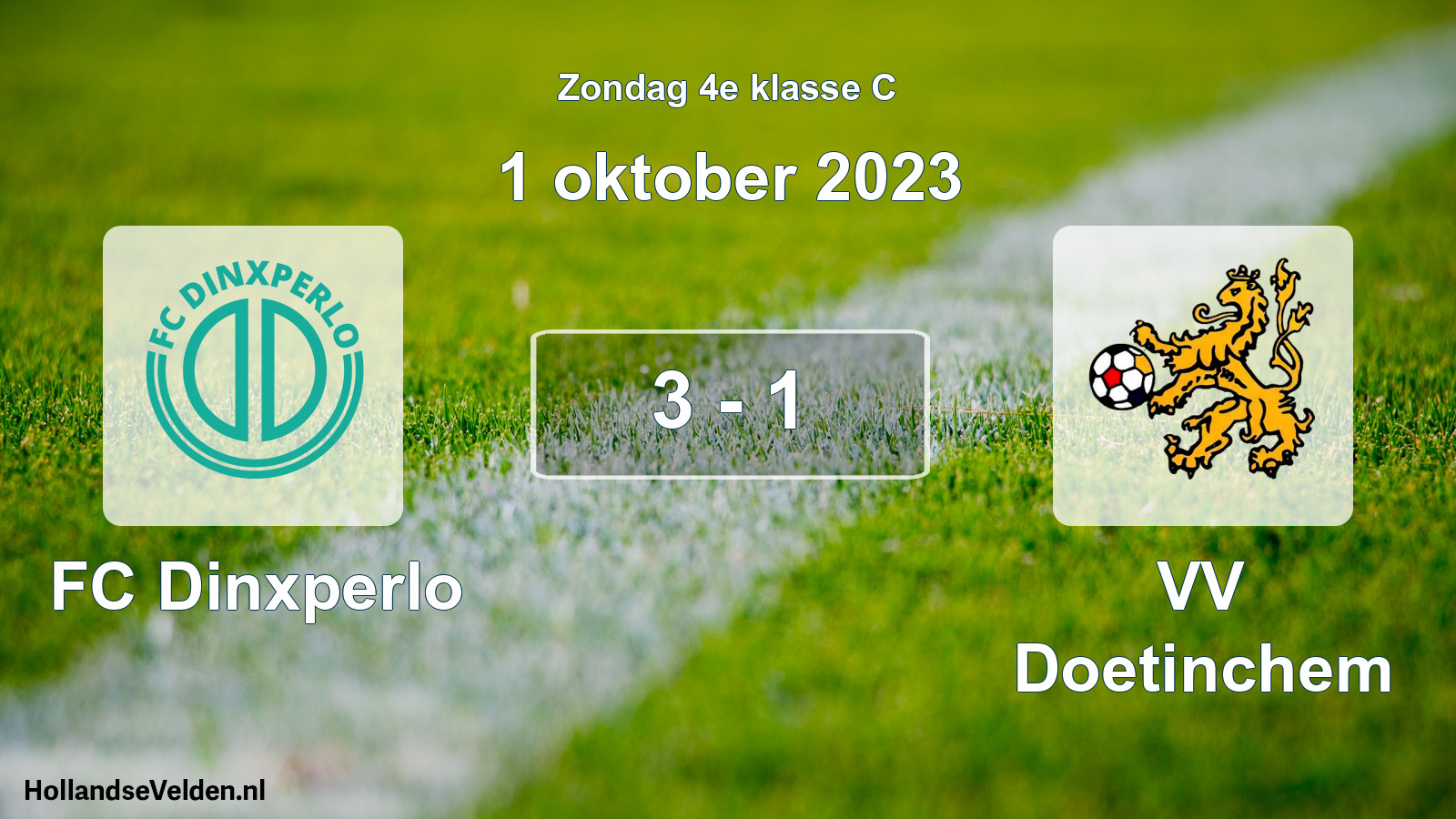 Total number of matches played: FC Dinxperlo - VV Doetinchem 3 - 1 (1 October 2023)