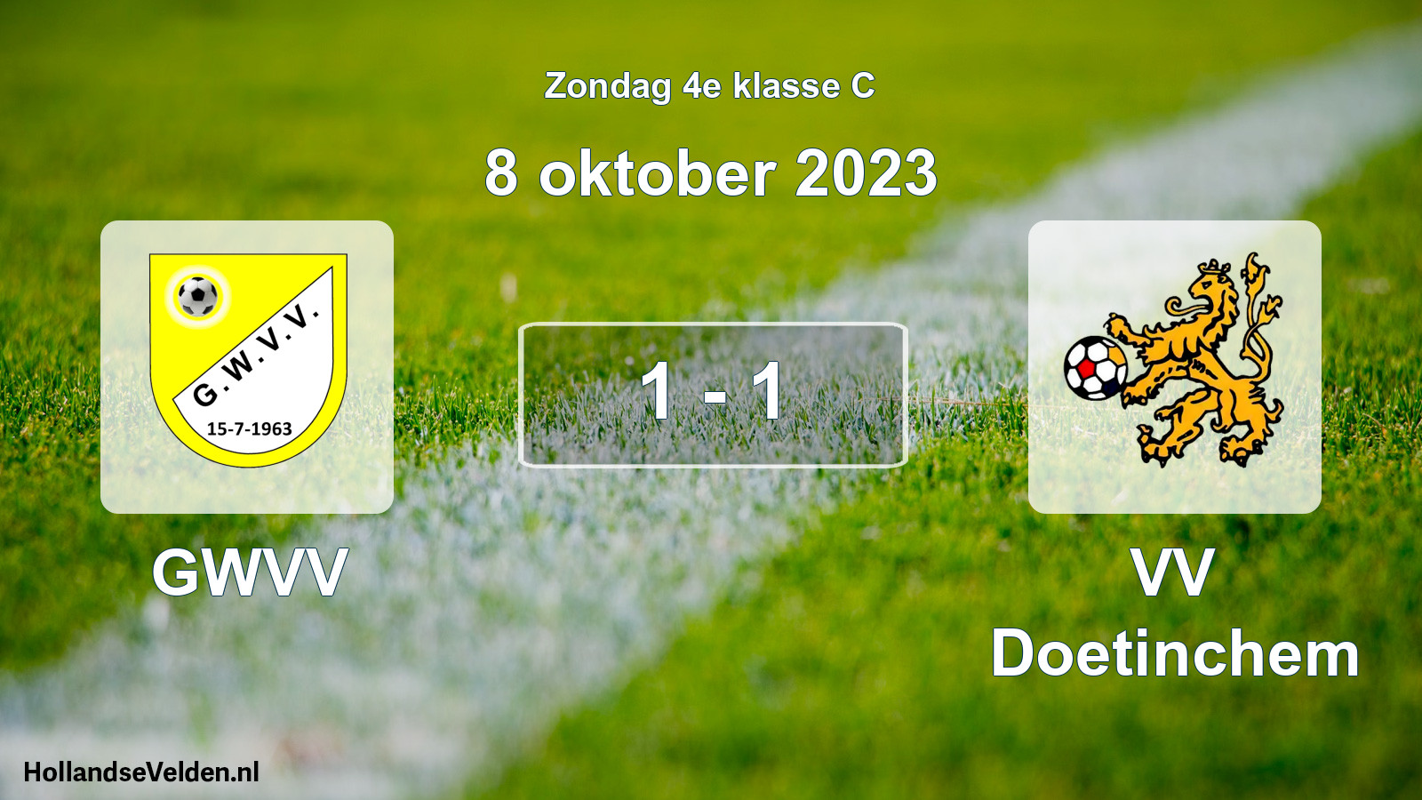 Total number of matches played: GWVV - VV Doetinchem 1 - 1 (8 October 2023)