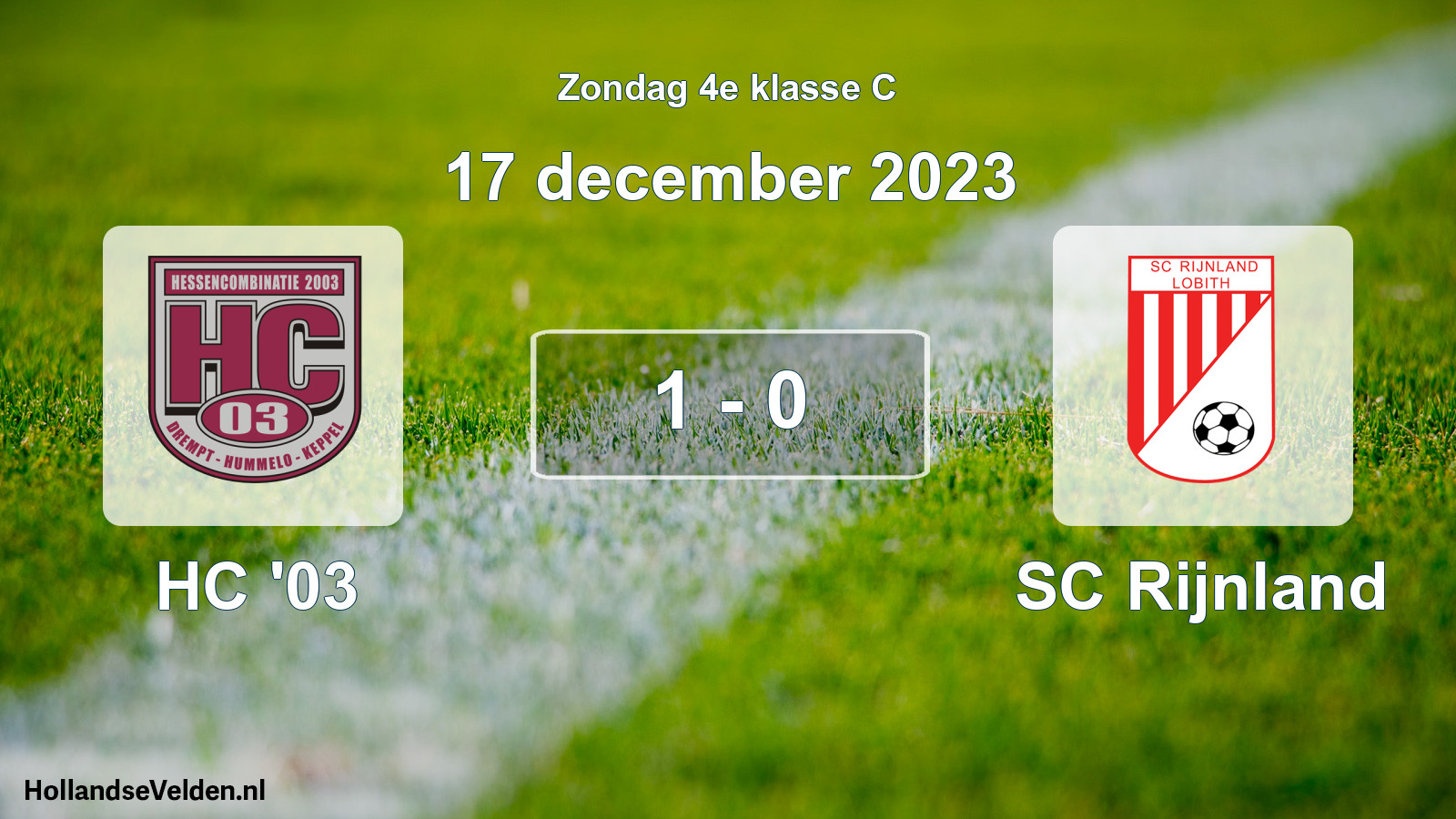 Total number of matches played: HC '03 - SC Rijnland 1 - 0 (17 December 2023)