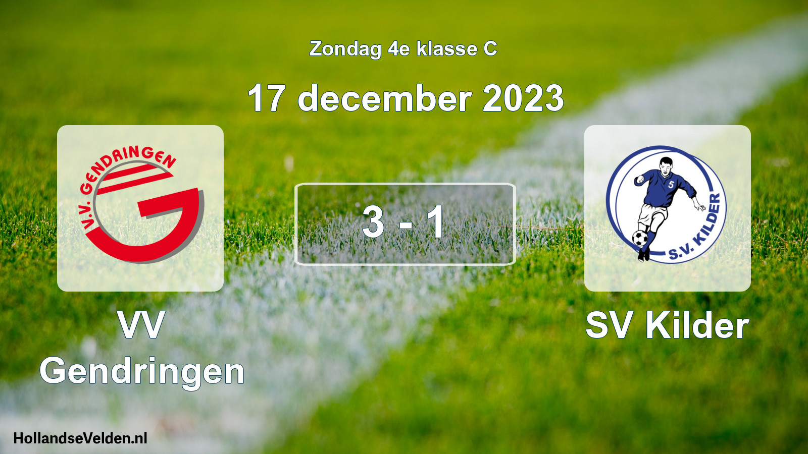 Total number of matches played: VV Gendringen - SV Kilder 3 - 1 (17 December 2023)