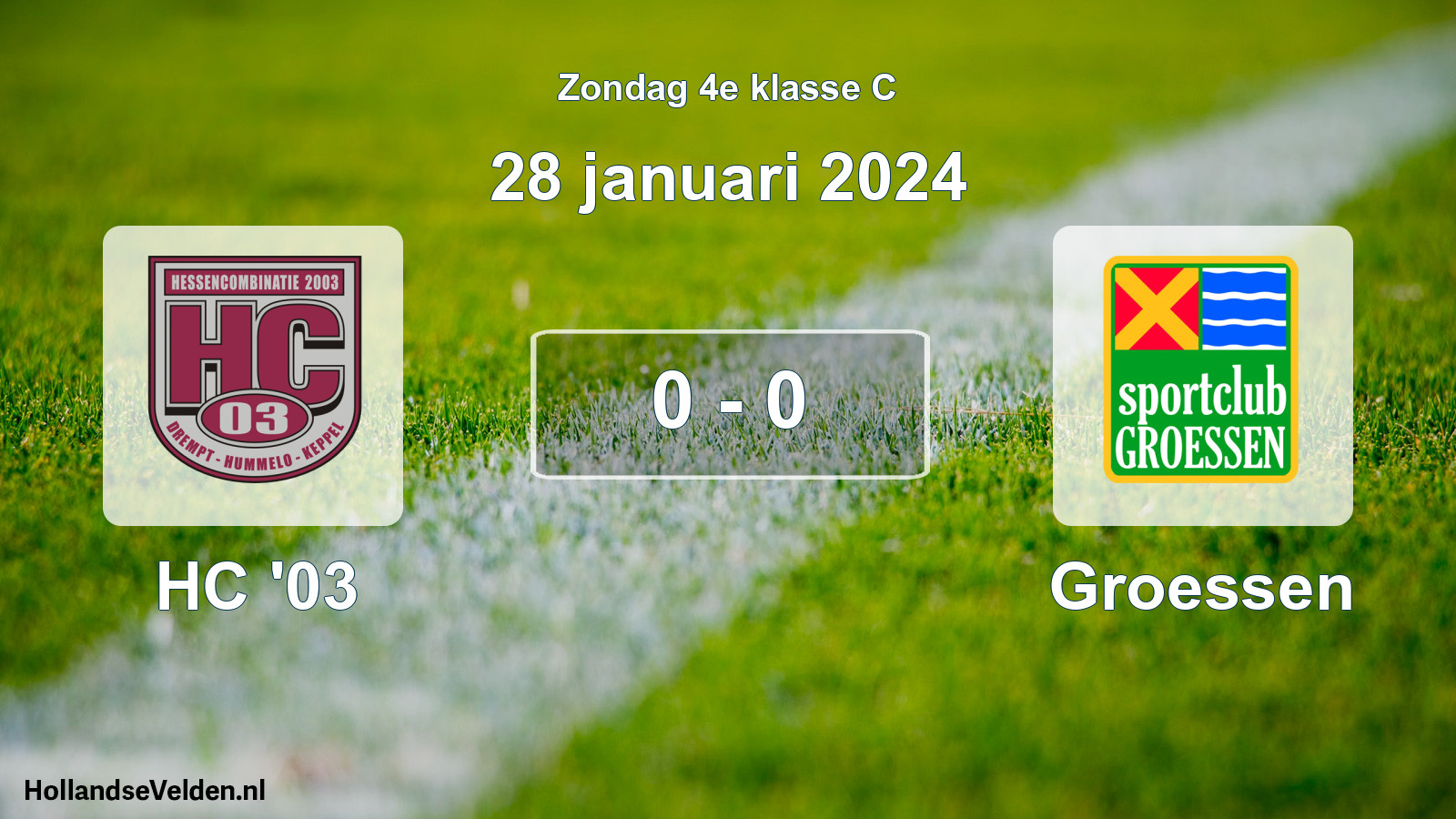 Total number of matches played: HC '03 - Groessen 0 - 0 (28 January 2024)