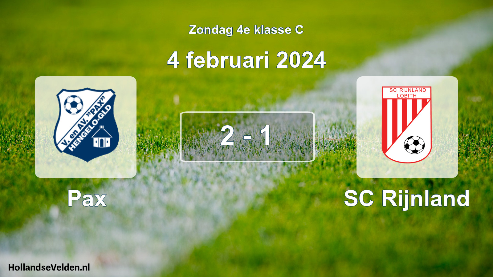 Total number of matches played: Pax - SC Rijnland 2 - 1 (4 February 2024)