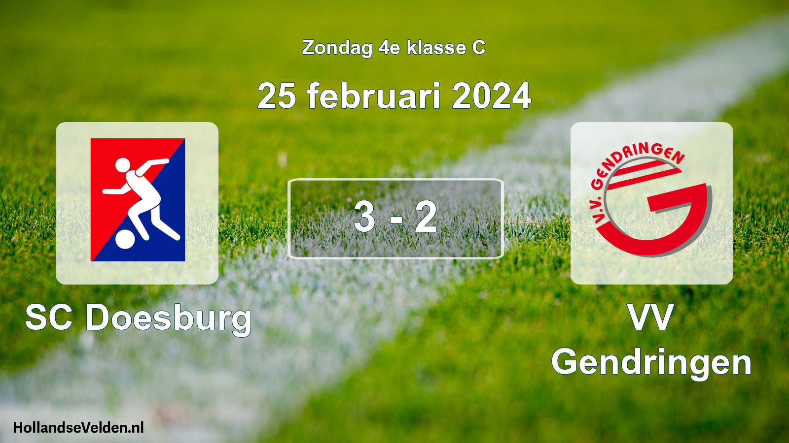 Total number of matches played: SC Doesburg - VV Gendringen 3 - 2 (25 February 2024)