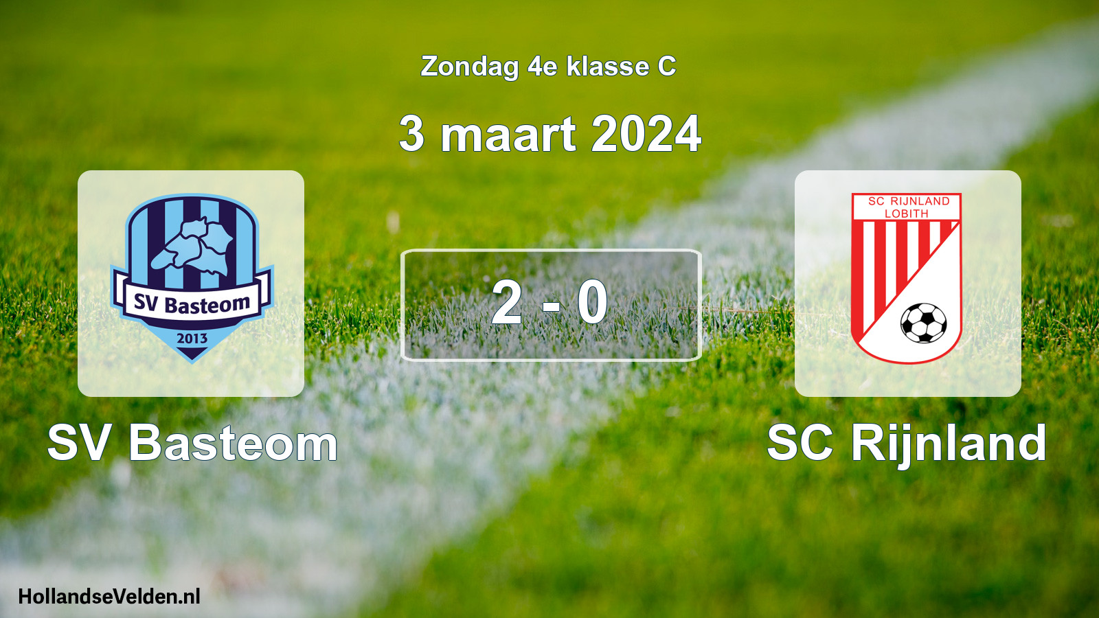Total number of matches played: SV Basteom - SC Rijnland 2 - 0 (3 March 2024)