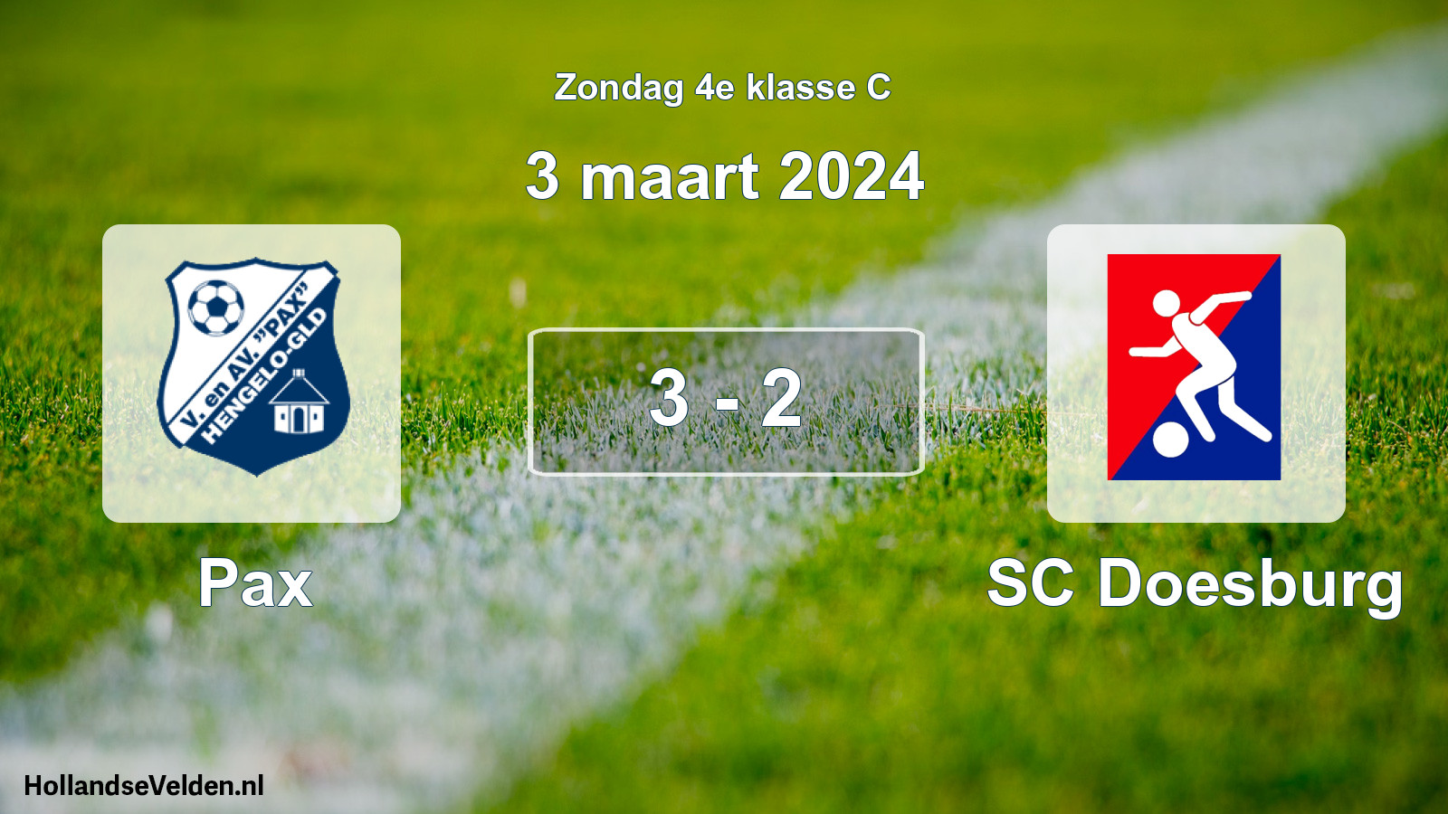 Total number of matches played: Pax - SC Doesburg 3 - 2 (3 March 2024)