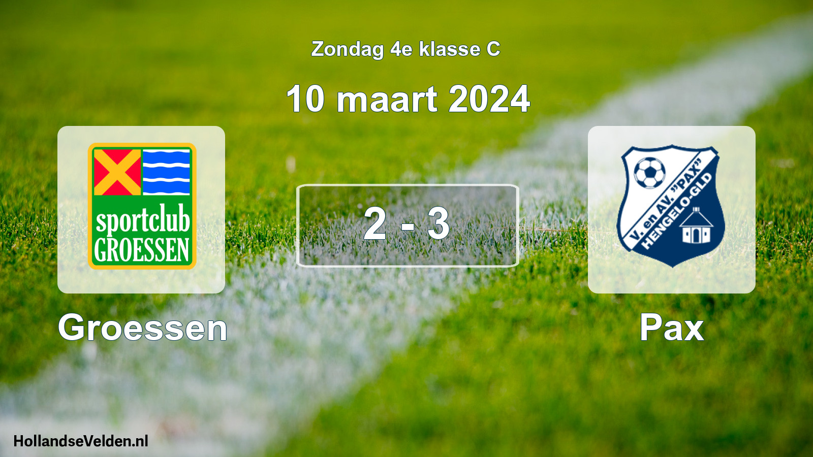 Total number of matches played: Groessen - Pax 2 - 3 (10 March 2024)