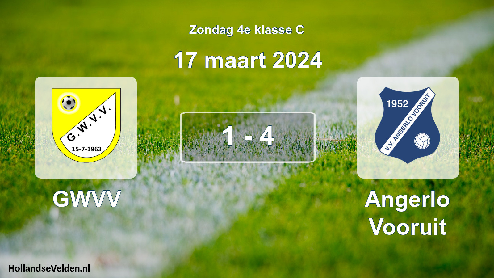 Total number of matches played: GWVV - Angerlo Vooruit 1 - 4 (17 March 2024)