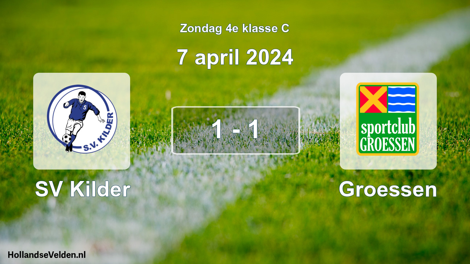 Total number of matches played: SV Kilder - Groessen 1 - 1 (7 April 2024)