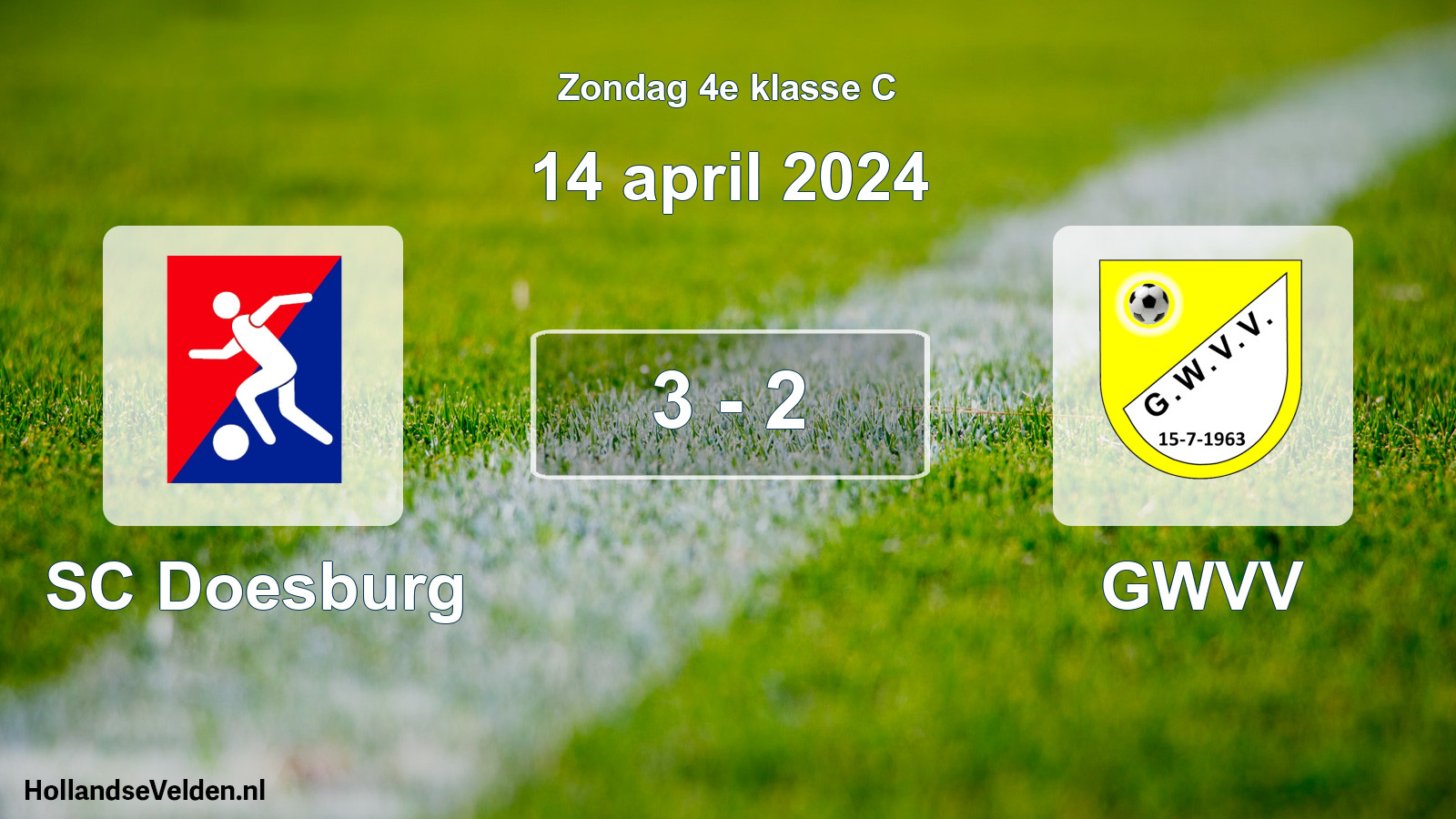 Total number of matches played: SC Doesburg - GWVV 3 - 2 (14 April 2024)
