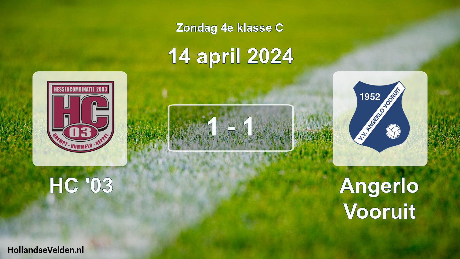 Total number of matches played: HC '03 - Angerlo Vooruit 1 - 1 (14 April 2024)