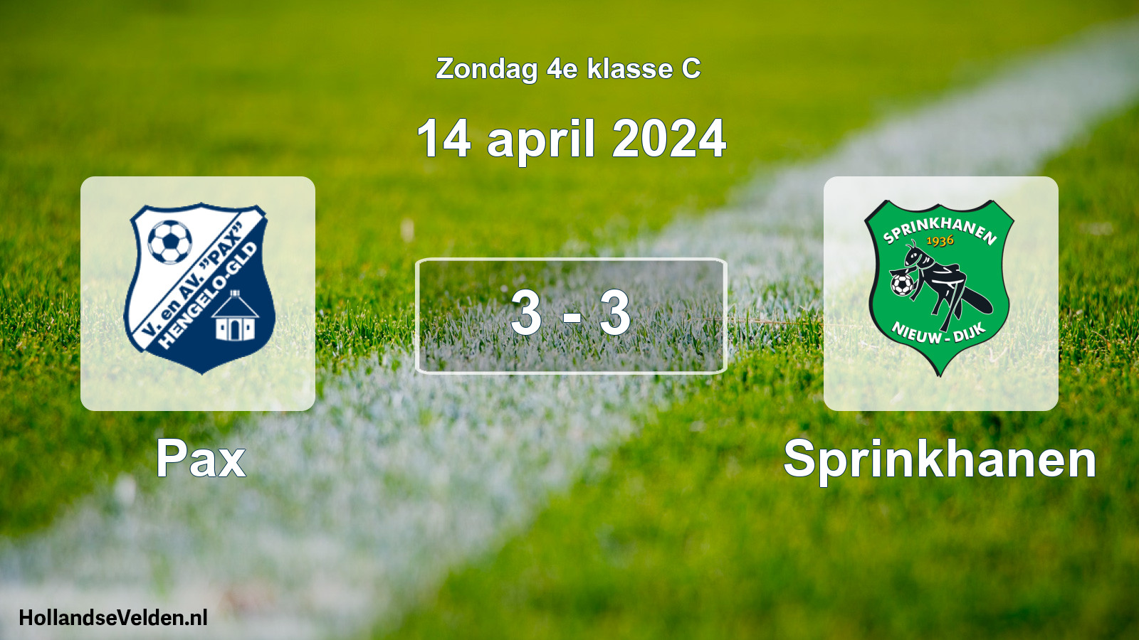 Total number of matches played: Pax - Sprinkhanen 3 - 3 (14 April 2024)