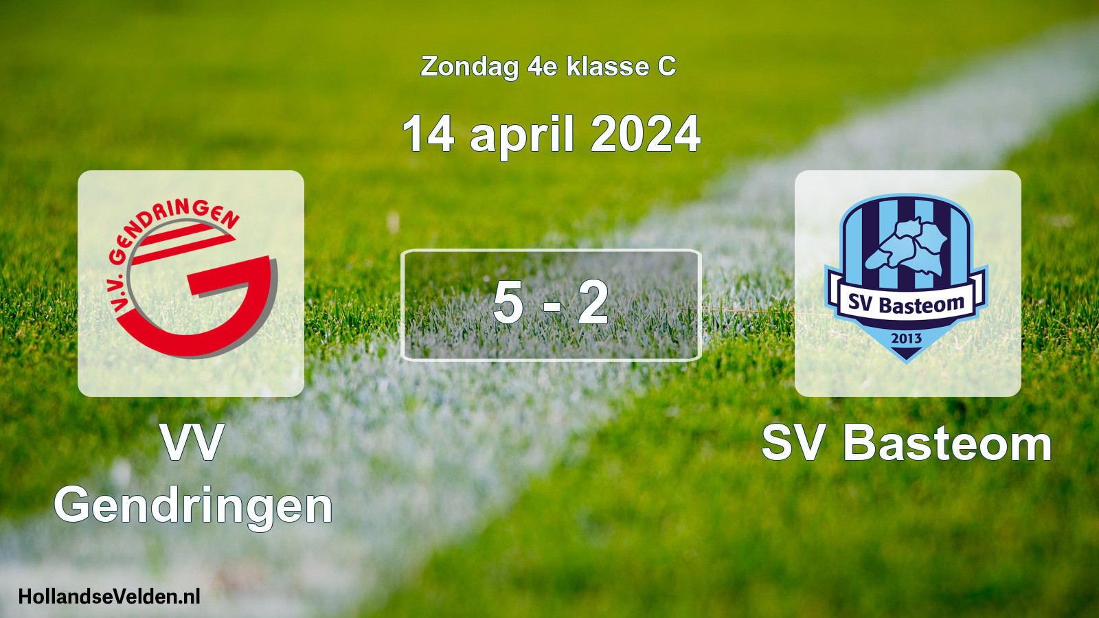 Total number of matches played: VV Gendringen - SV Basteom 5 - 2 (14 April 2024)