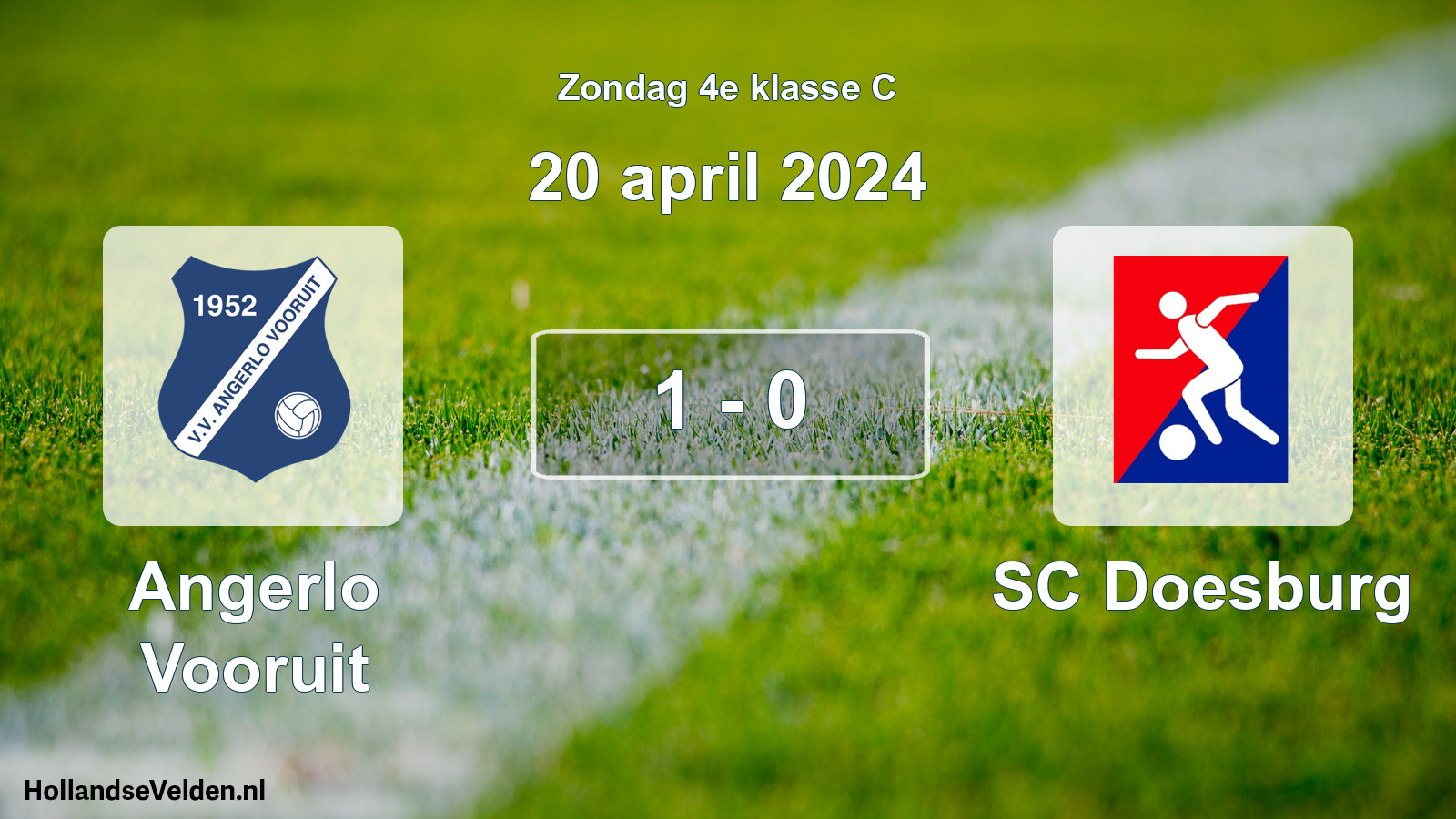 Total number of matches played: Angerlo Vooruit - SC Doesburg 1 - 0 (20 April 2024)