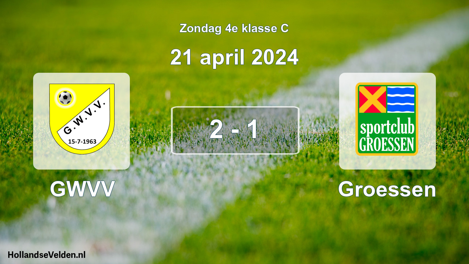 Total number of matches played: GWVV - Groessen 2 - 1 (21 April 2024)