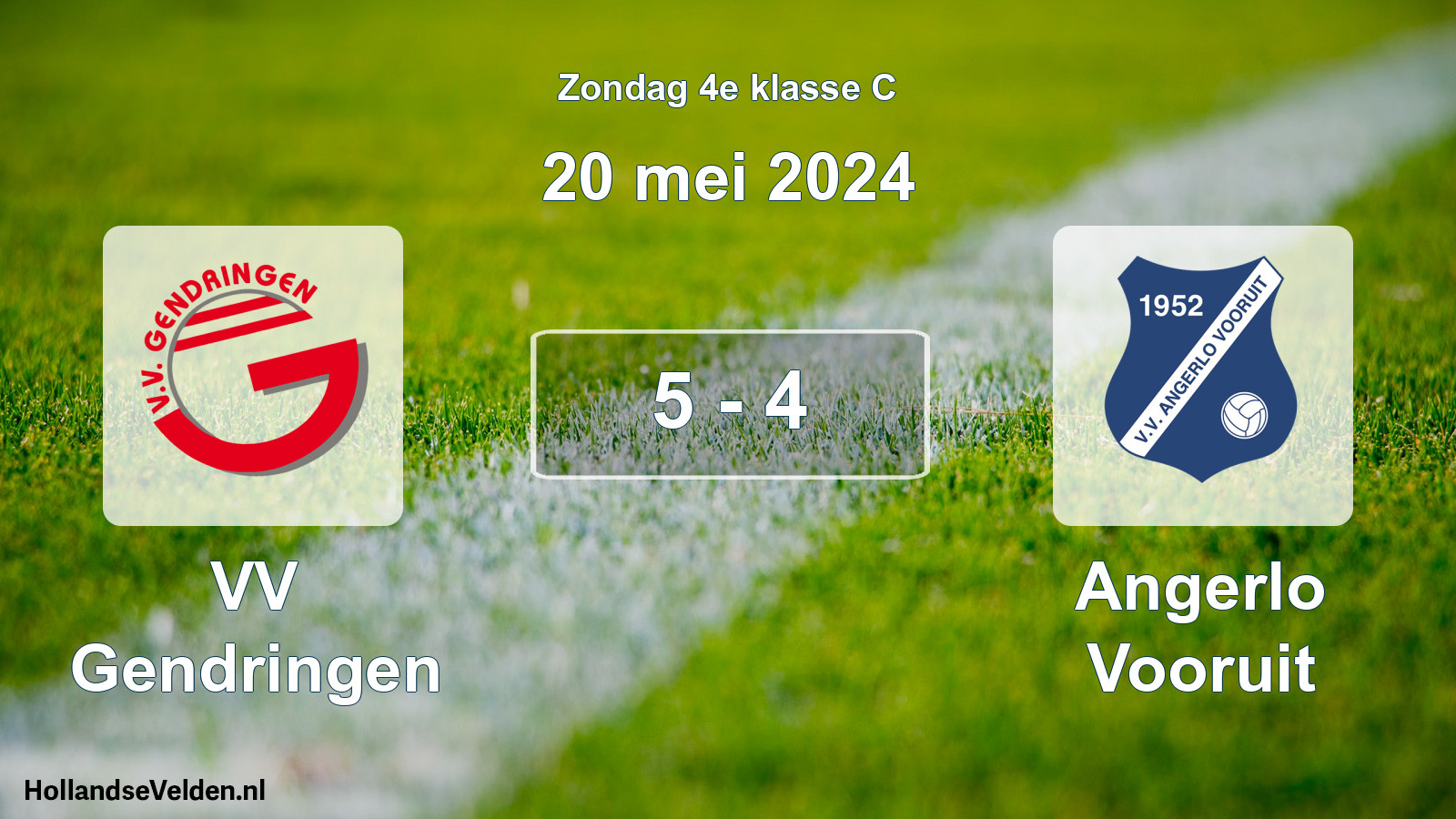 Total number of matches played: VV Gendringen - Angerlo Vooruit 5 - 4 (20 May 2024)