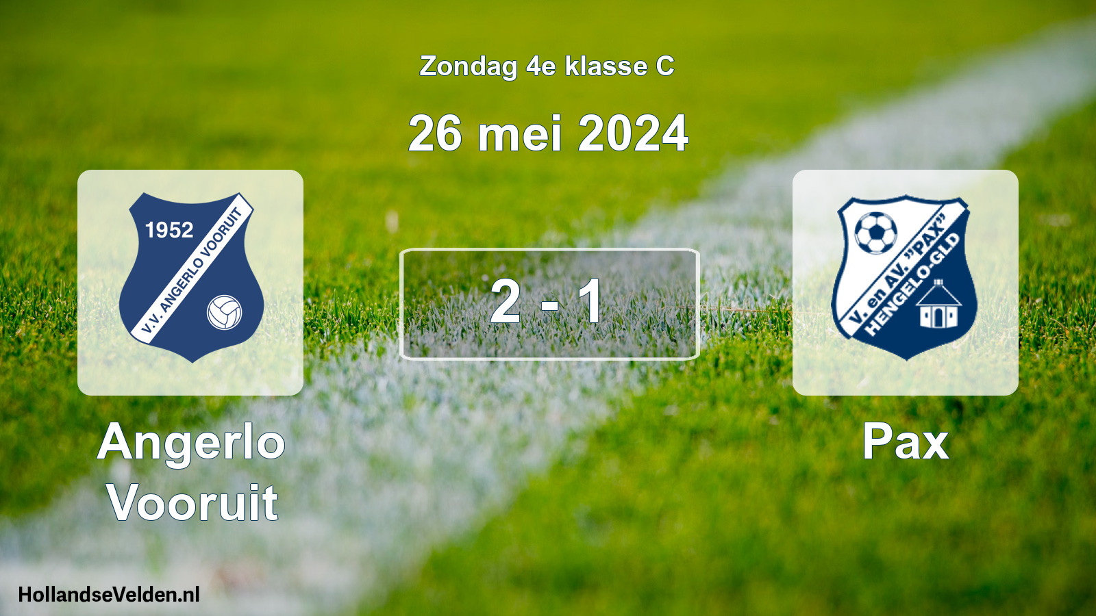 Total number of matches played: Angerlo Vooruit - Pax 2 - 1 (26 May 2024)