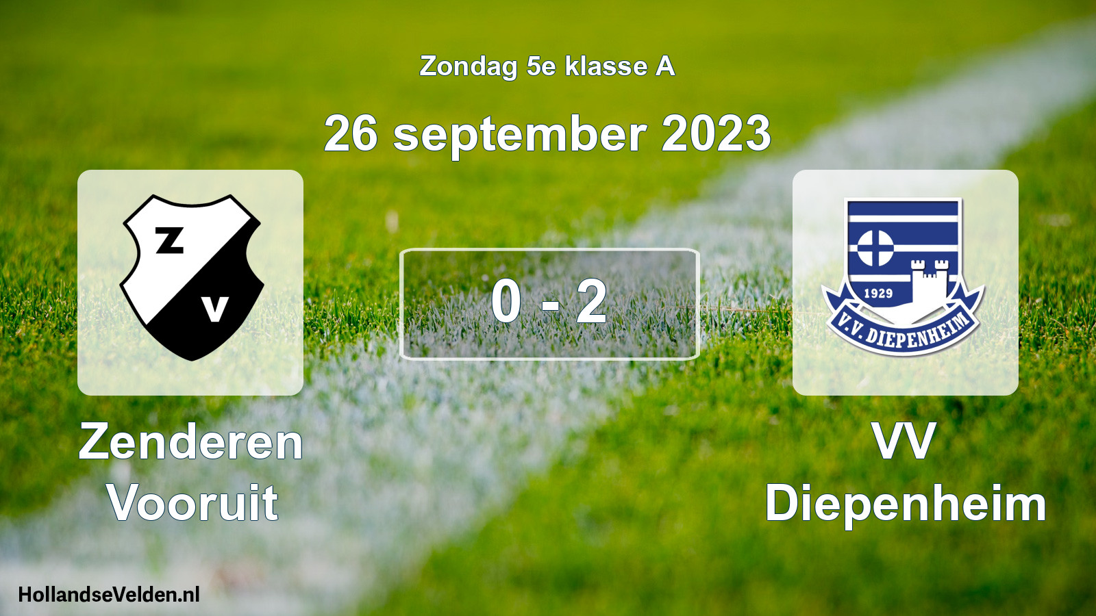 Total number of matches played: Zenderen Vooruit - VV Diepenheim 0 - 2 (26 September 2023)