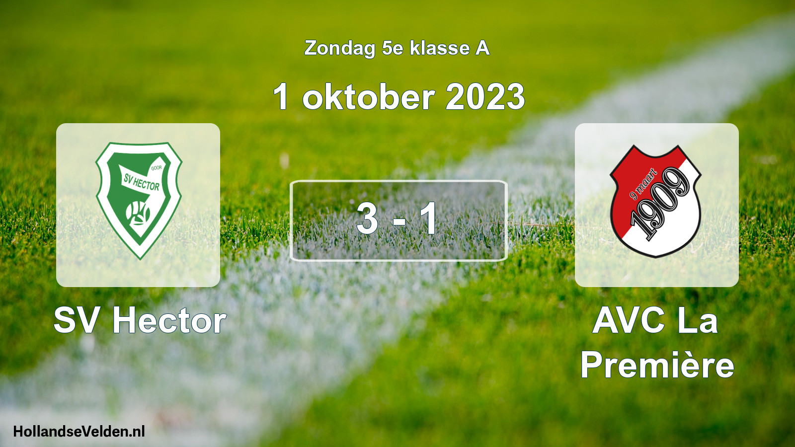 Total number of matches played: SV Hector - AVC La Première 3 - 1 (1 October 2023)