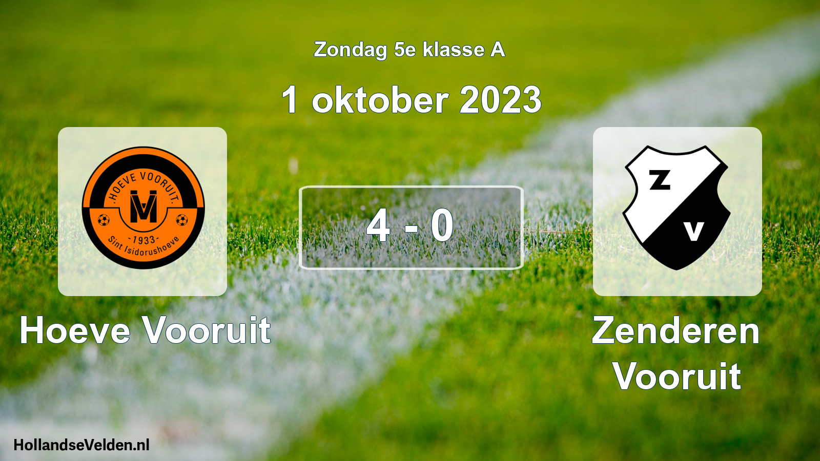 Total number of matches played: Hoeve Vooruit - Zenderen Vooruit 4 - 0 (1 October 2023)