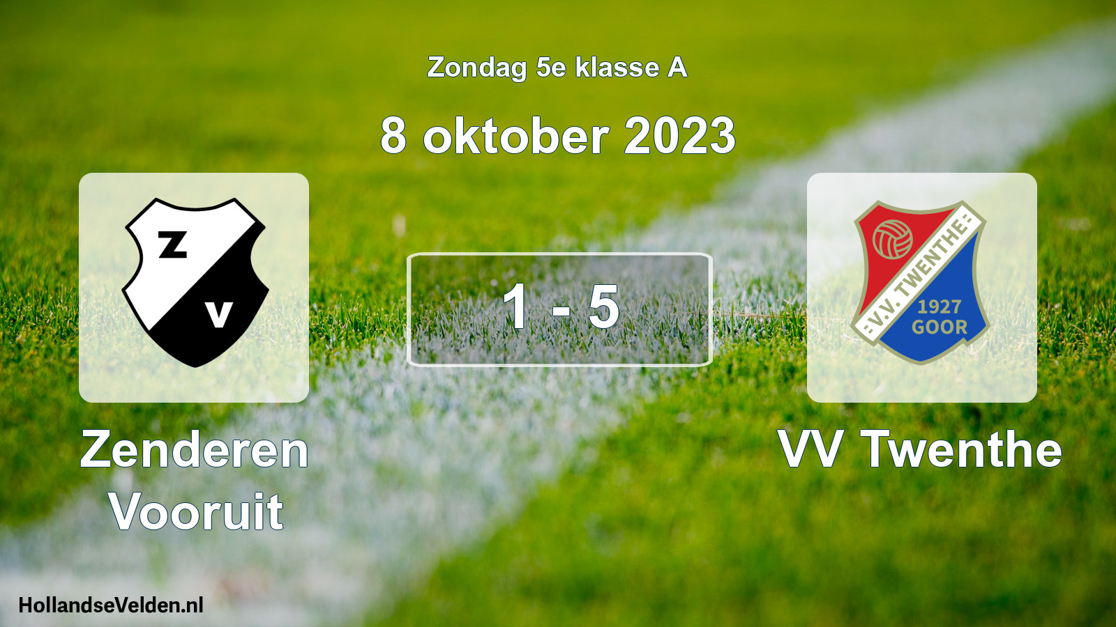 Total number of matches played: Zenderen Vooruit - VV Twenthe 1 - 5 (8 October 2023)