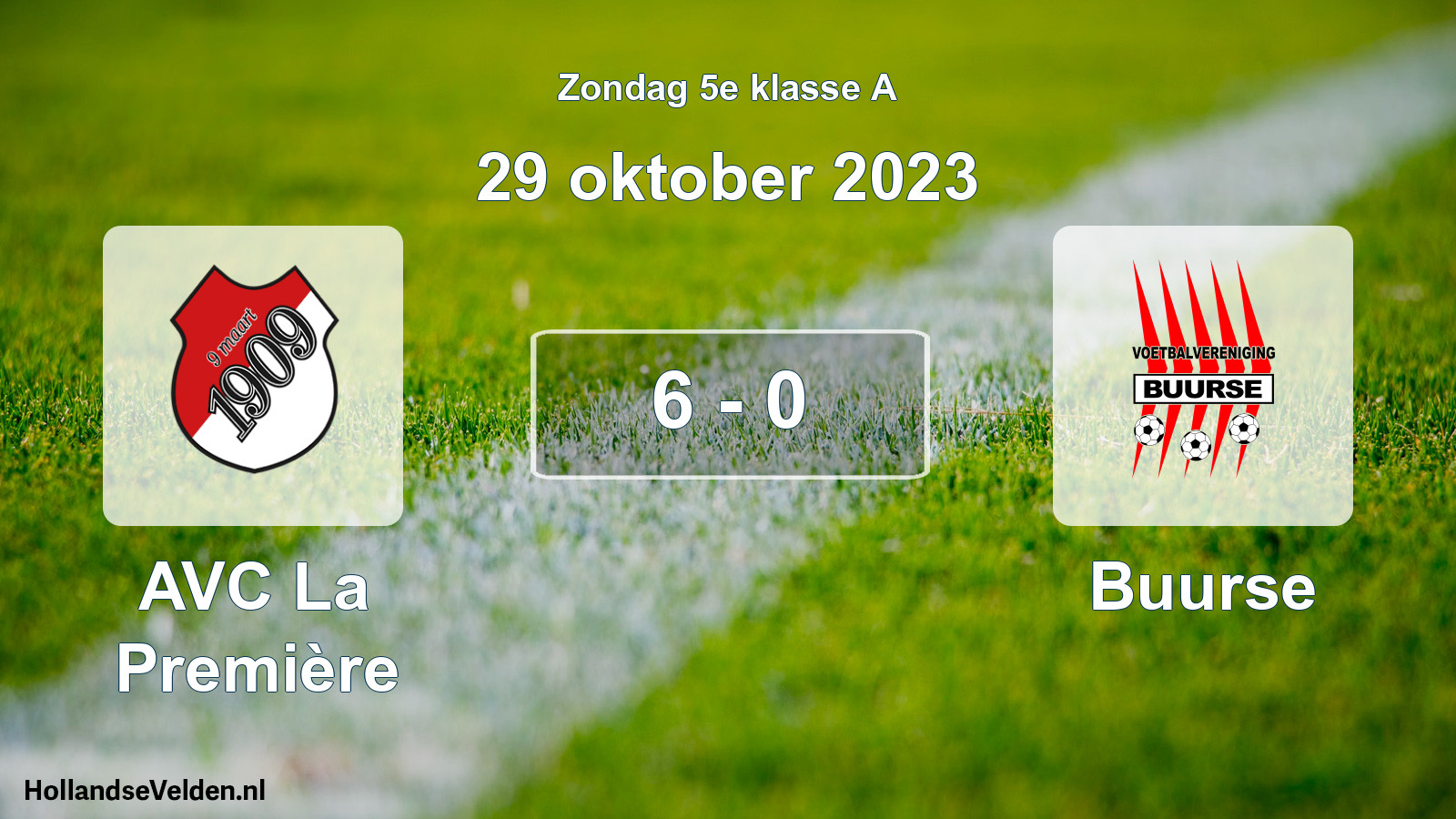 Total number of matches played: AVC La Première - Buurse 6 - 0 (29 October 2023)