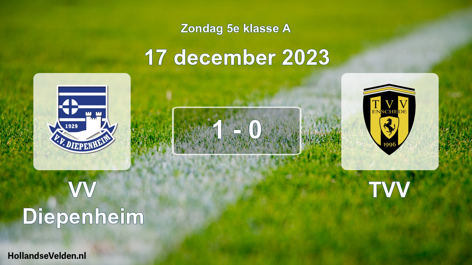 Total number of matches played: VV Diepenheim - TVV 1 - 0 (17 December 2023)